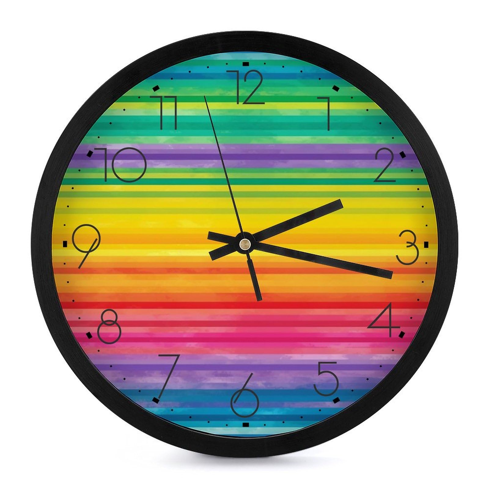 Horloge murale numérique arc-en-ciel à piles pour salon