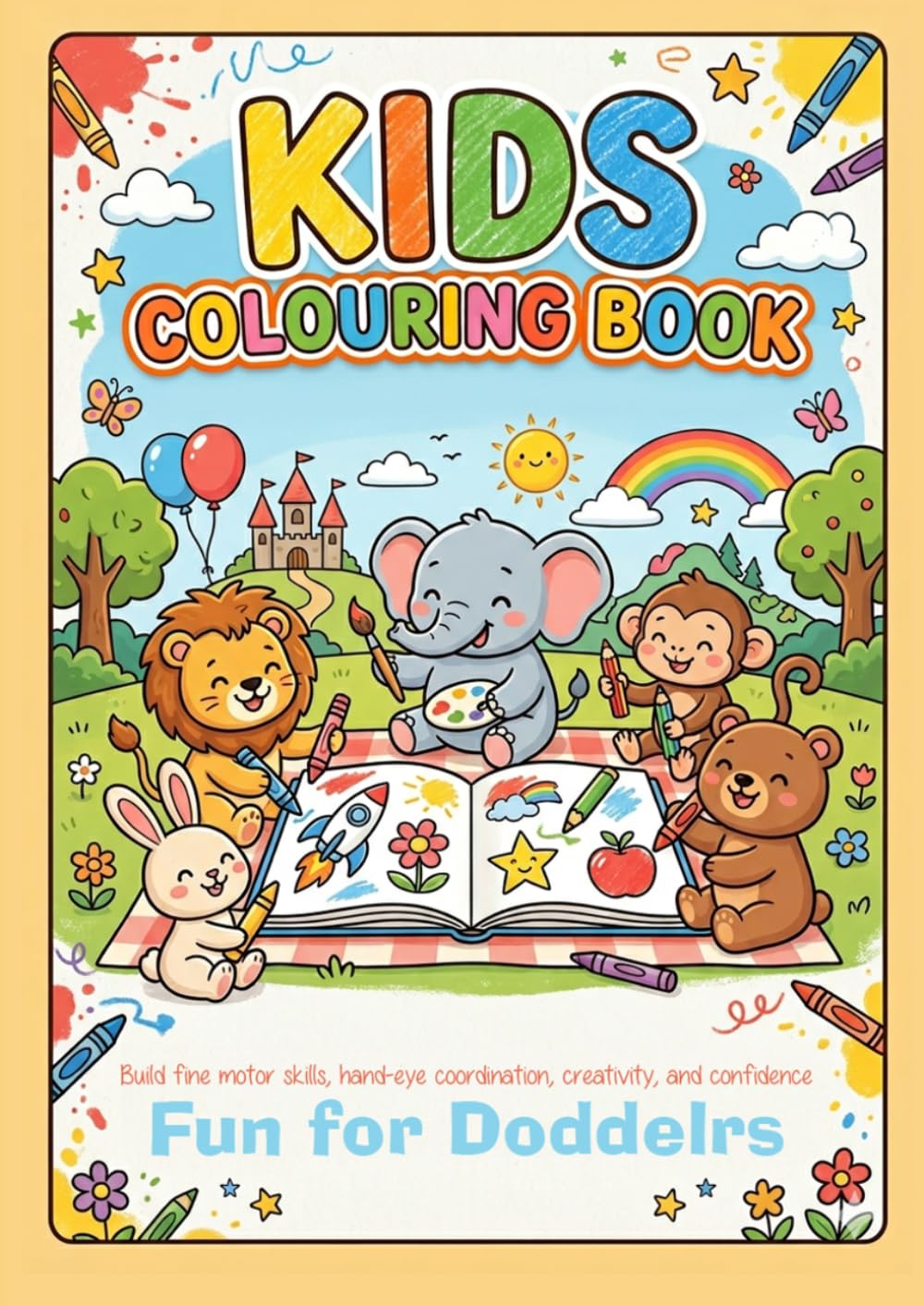Kids Coloring Book: Simple & Cute Coloring Pages for Toddlers and Kids Ages 1–6 | Early Learning Fun