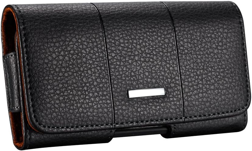 Fit for iPhone X iPhone Xs Holster Belt Pouch Premium Genuine Leather Holster with Belt Clip Belt Loop Fit with Slim Case On