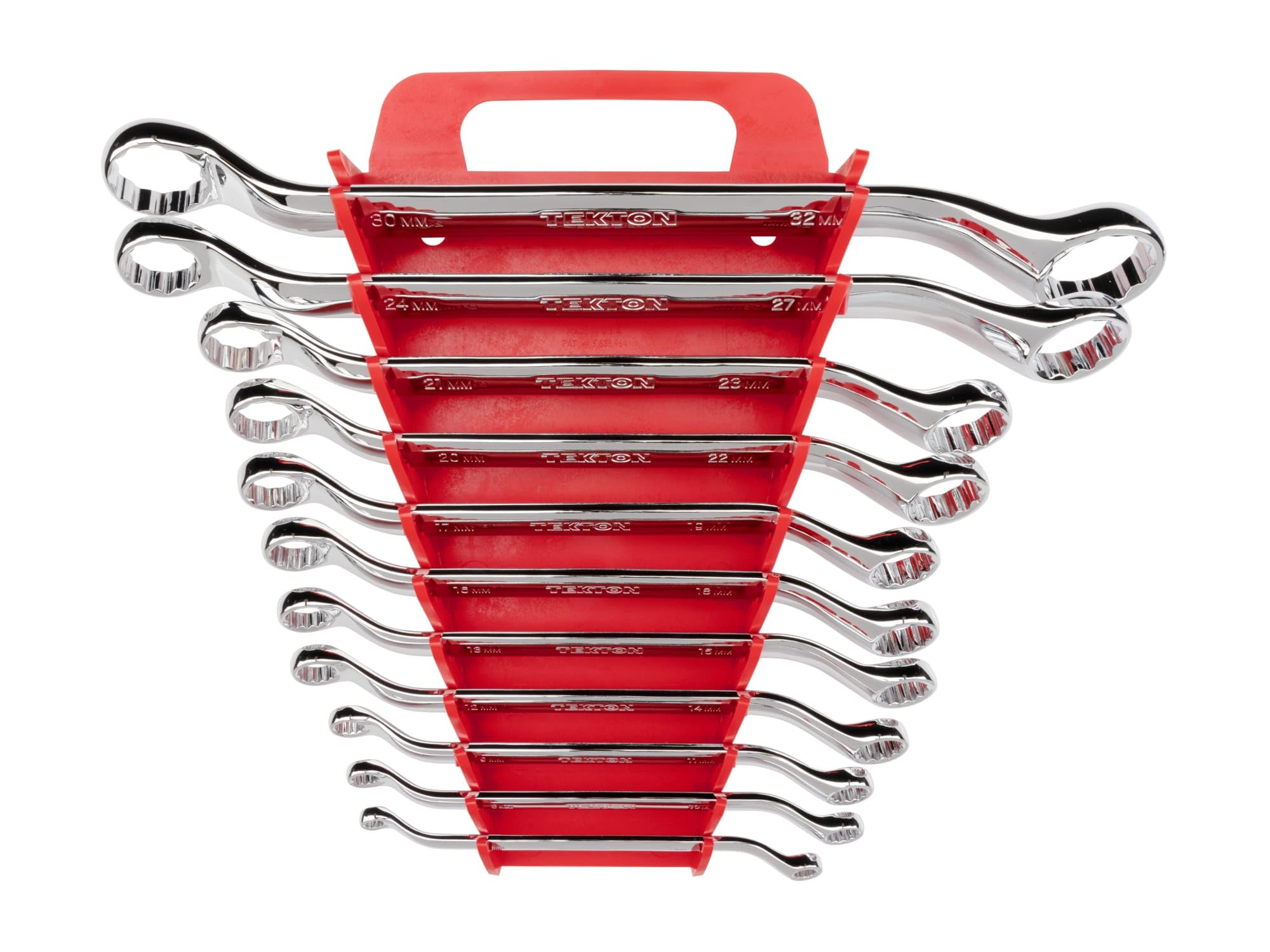 TEKTON 45-Degree Offset Box End Wrench Set with Holder, 11-Piece (6-32 mm) | WBE24411