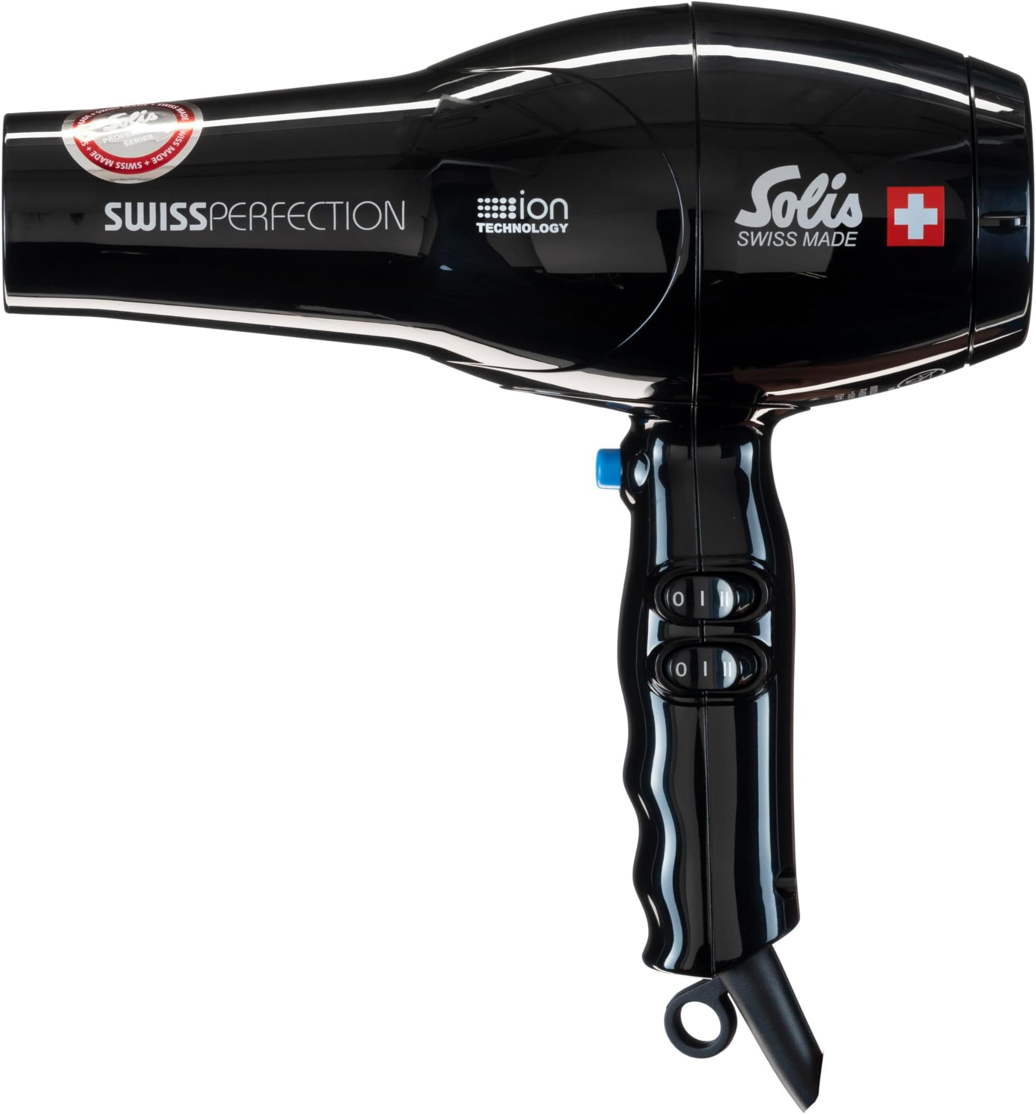SolisSwiss Perfection 440 Hair Dryer - Professional Blow Dryer - Ion Technology - 3 Temperature Settings - Cold Air Function - Black