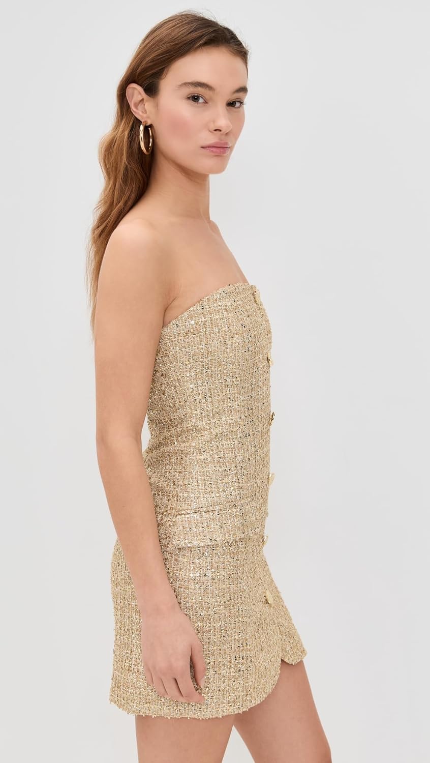 alice + olivia Women's Madison Strapless Button Down Mini Blazer Dress - Image 5