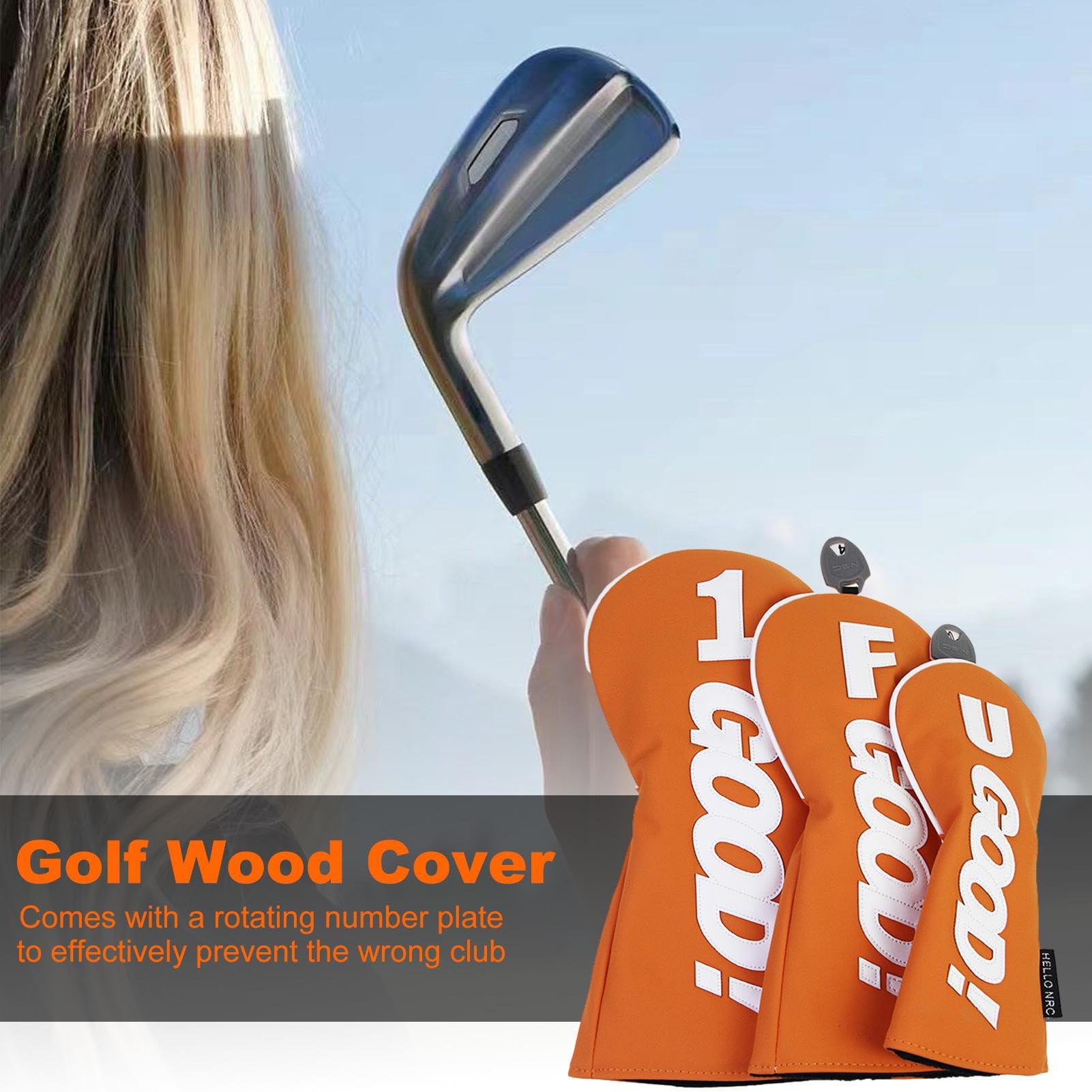 Fundas para cabeza de palo de golf, funda de piel sintética impermeable para palo de golf, accesorios deportivos portátiles para hombres y mujeres