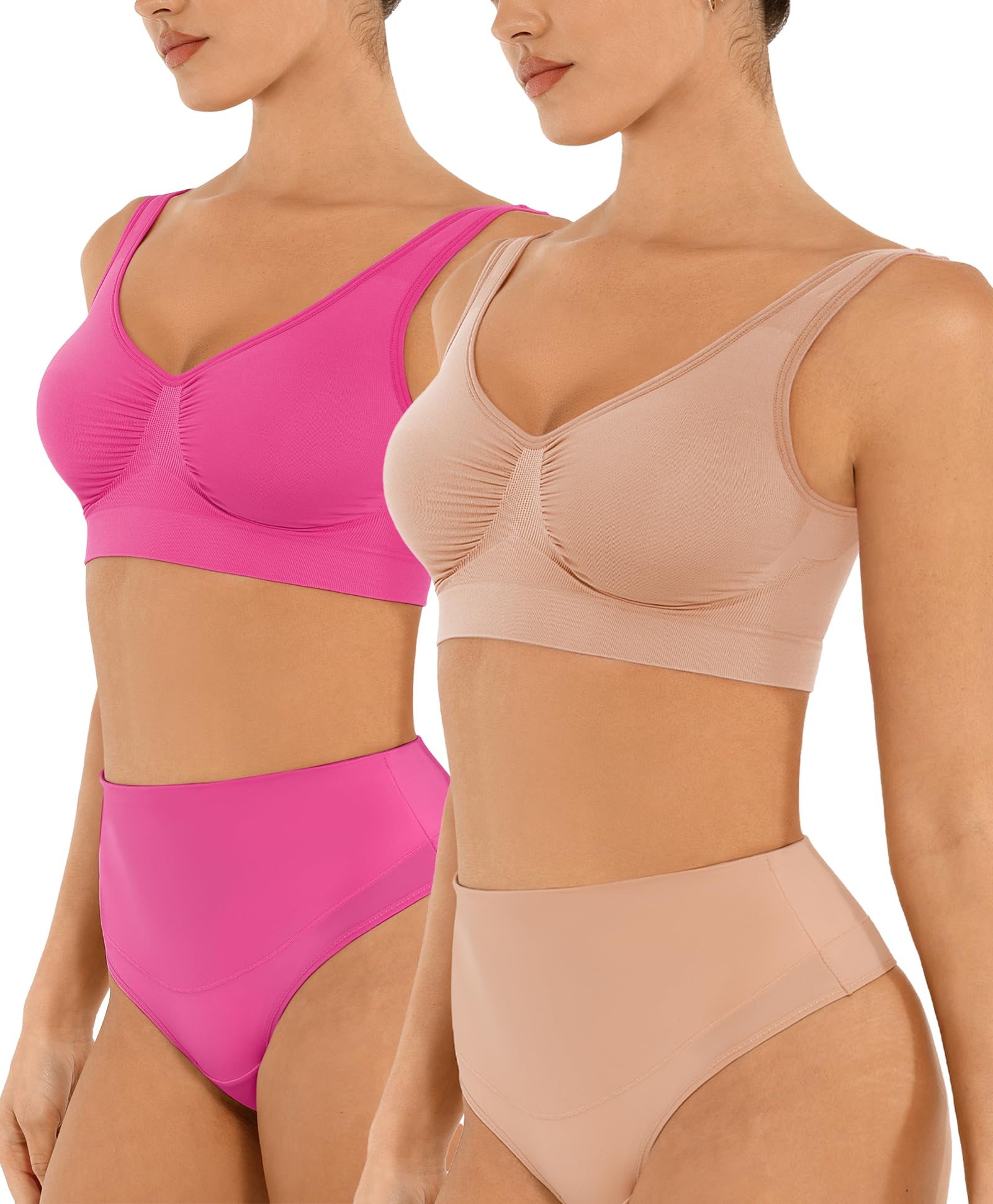 FeelinGirl Seamless Everyday Bras for Women No Underwire with Wide Straps | Full Coverage, Comfy Sleep Bra, Smooth, Wide Back Bralettes, Wireless, Buttery Soft Tshirt Bra, Unlined, No Show