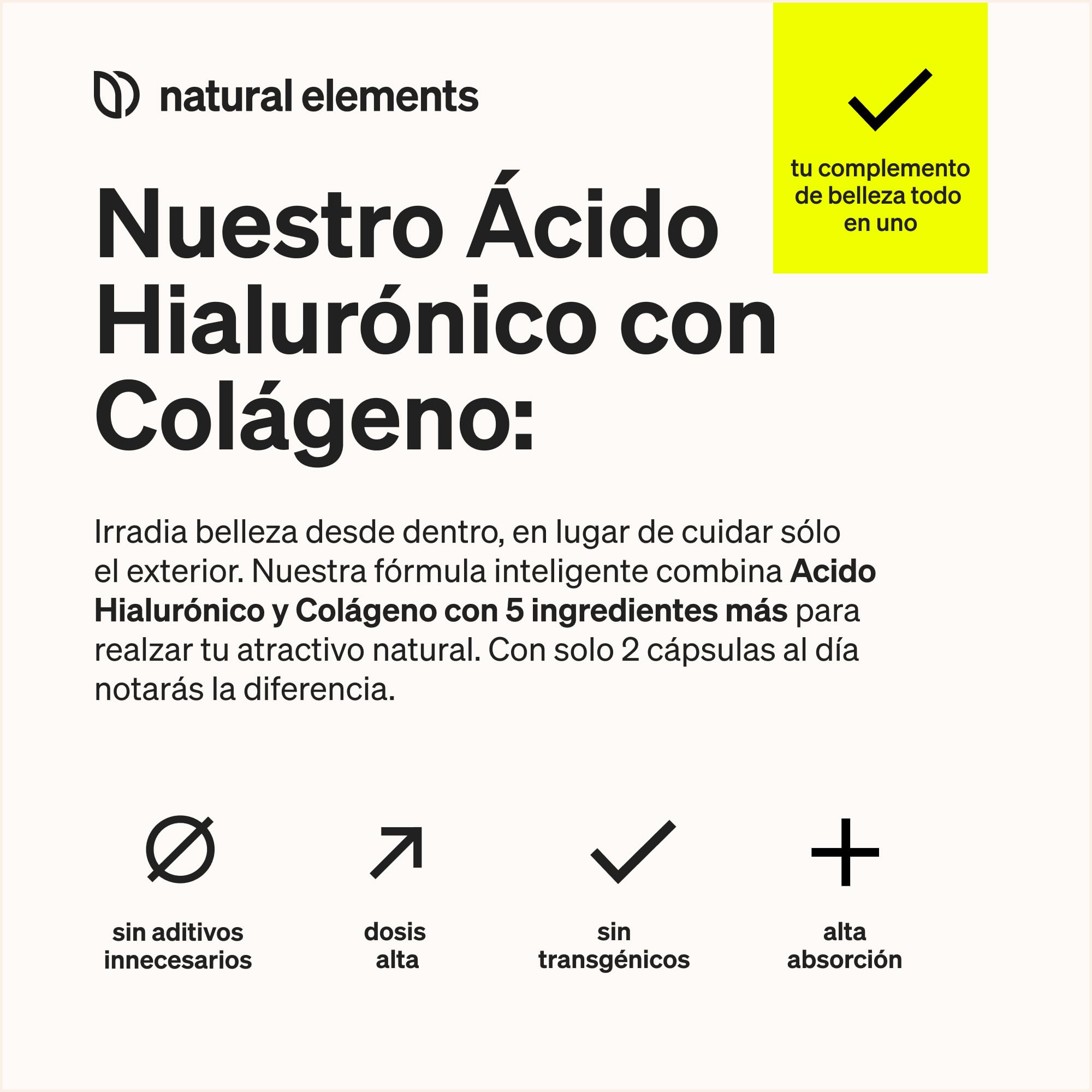Colágeno + Ácido hialurónico - 180 Cápsulas - Con biotina, selenio, zinc, silicio y vitamina C (Acerola) - Para la piel, el cabello y articulaciones - 1000mg de colágeno hidrolizado