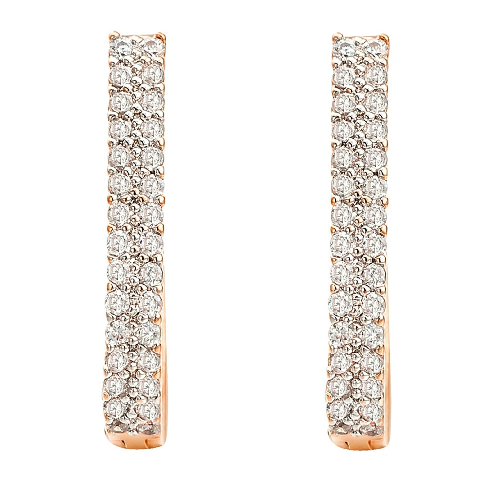 AMDXD Pendientes de mujer de oro 585, pendientes de aro en U con moissanita, oro amarillo de 14 quilates, pequeños pendientes de oro real