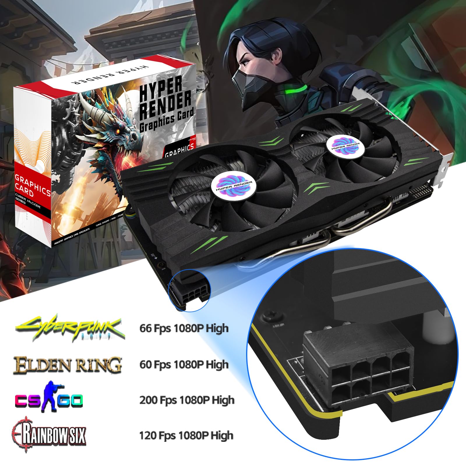 Karta graficzna RX 580 8 GB 2048SP GDDR5 256-bitowa karta graficzna do gier komputerowych 3 x DP 1 x HDMI PCI Express 3.0 z blokadą wentylatora do komputera stacjonarnego GPU do gier PC
