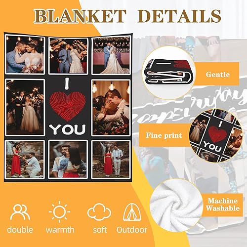 Miniatura 3 de Manta personalizada, diseño de vellón con texto, mantas con imágenes personalizadas para bebé, madre, padre, adultos, amigos, amantes, perros,