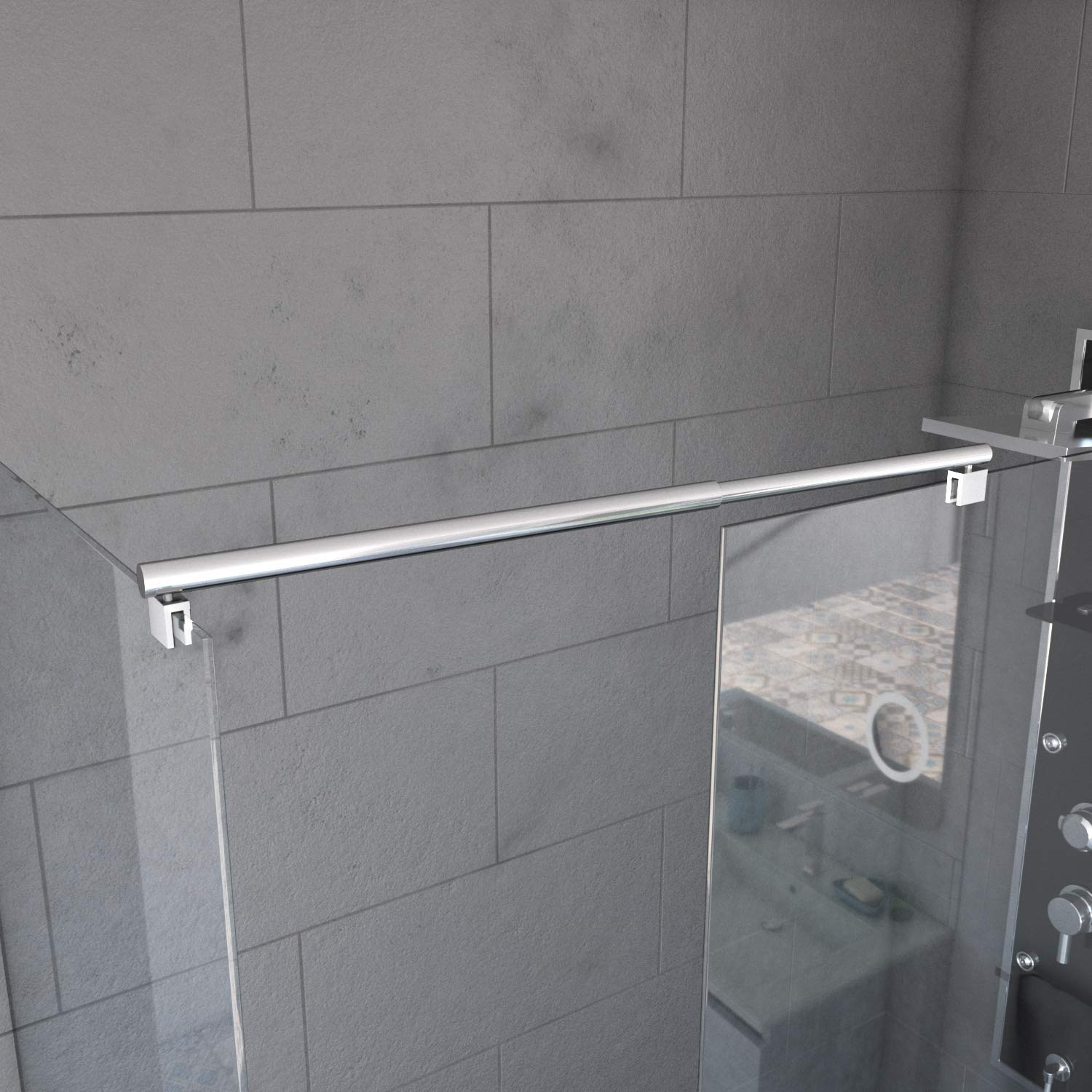 AURLANE Barre de Fixation - Liaison - pour Douche à l'italienne - Freedom 2 Link - Barre DE Liaison