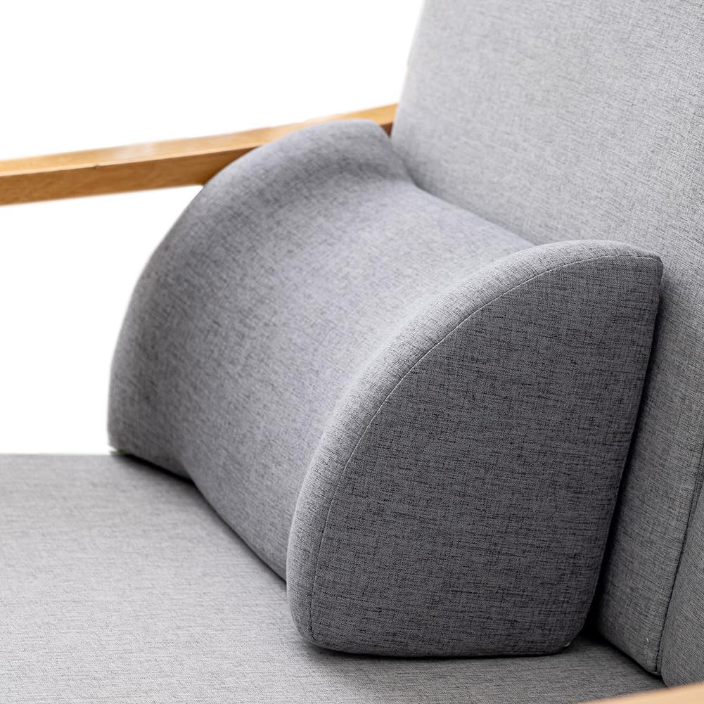 WeiWeiLee Sofa Backrest Pillow BedHead Rest Reading Pillow Sofa Waist Cushion Ergonomic Lumbar Pillow Sponge Neck Support Pillows (Dark Gray, 45×28×19cm/17.7