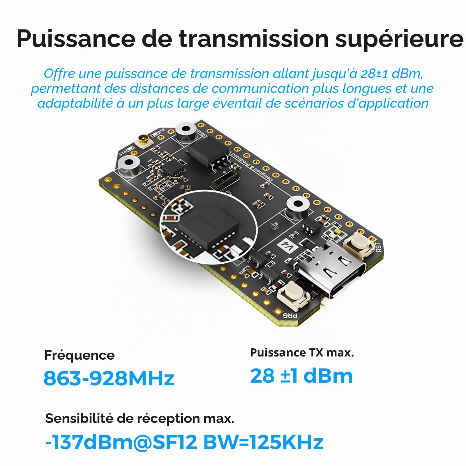 Lot de 2 cartes de développement ESP32 LoRa V4 pré-soudées avec batterie de 3000 mAh, Wi-Fi intégré Bluetooth SX1262 868 MHz LoRa, écran OLED de 0,96", interface USB-C pour Meshtastic