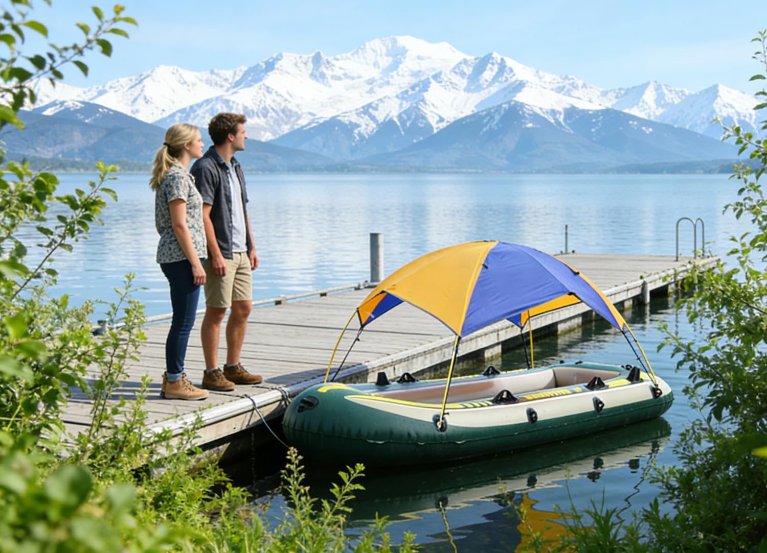 Parasole gonfiabile per barca, impermeabile e antistrappo, pieghevole e portatile, per 4-5 persone, tenda universale adatta per kayak
