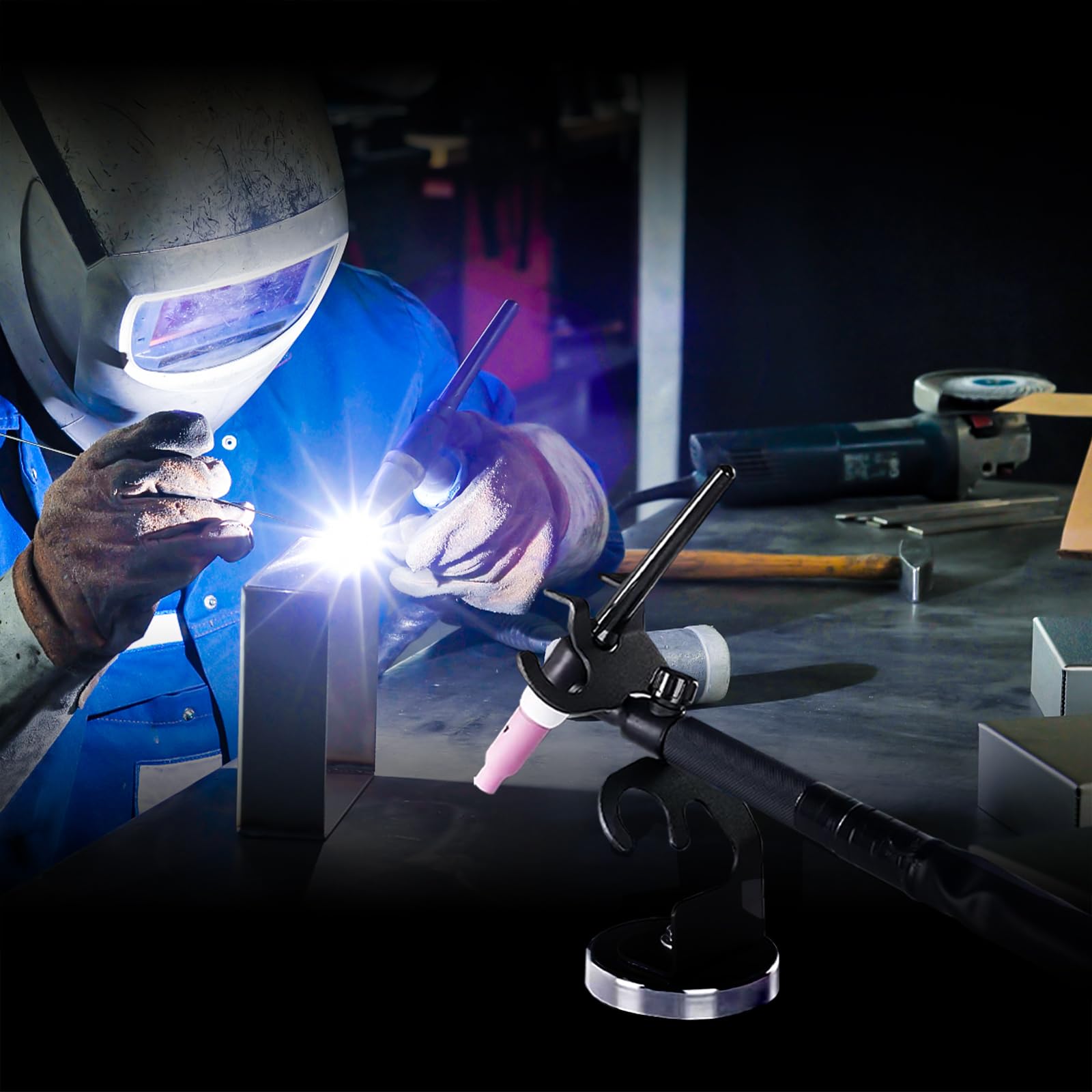 Soporte para soplete de soldadura TIG con base magnética para antorcha de soldadura TIG y soporte de antorcha de plasma