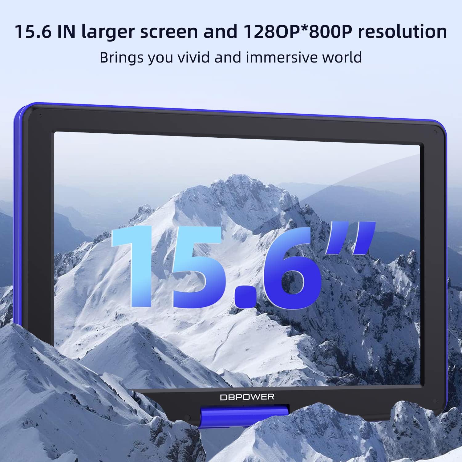 DBPOWER Reproductor de DVD portátil de 17.9 pulgadas con pantalla giratoria HD grande de 15.6 pulgadas, batería recargable de 6 horas, compatible con tarjeta USB/SD/sincronización de