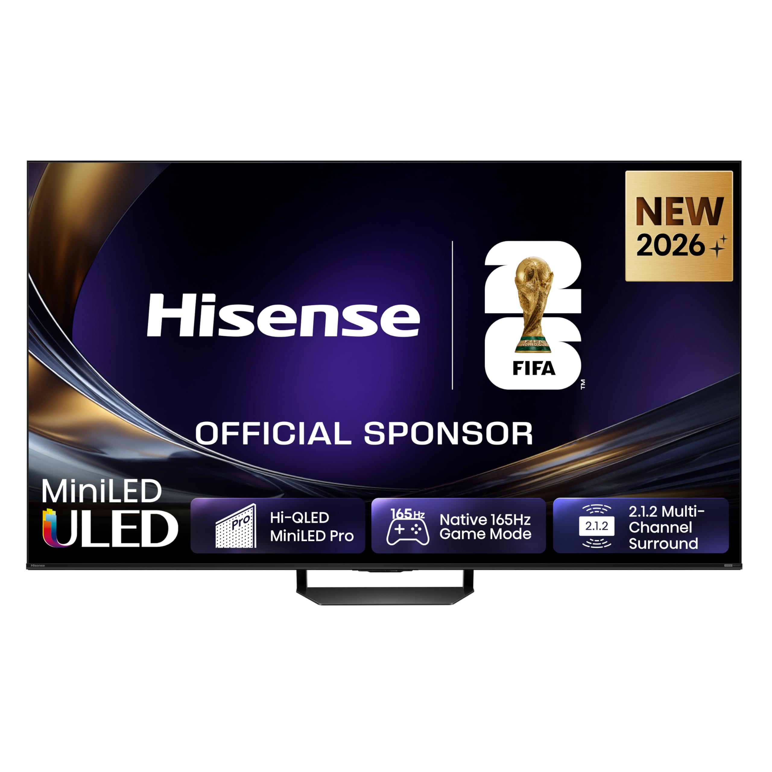 Hisense 65U7DS PRO Fernseher 65 Zoll, 4K UHD, Hi-QLED Mini LED Pro, Smart TV, 165Hz, Hi-View AI Engine Pro, IMAX Enhanced, AI RGB Lichtsensor, Dolby Vision.Atmos, Unibody Slim, FreeSync Premium [2026]