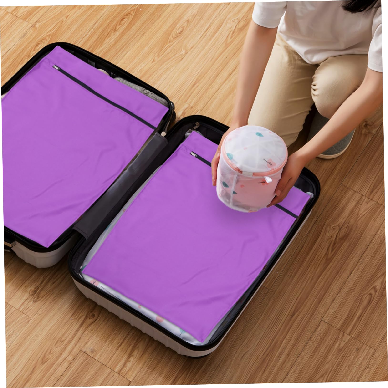 Cabilock 2st Wäschesack Für Haustiere Wäschebeutel Für Waschbeutel Für Haustiere Waschmaschinentasche Wäschekorb Aus Mesh Wäschekorbeinlage Polyester Violett Reisen Mit Reißverschluss Liner