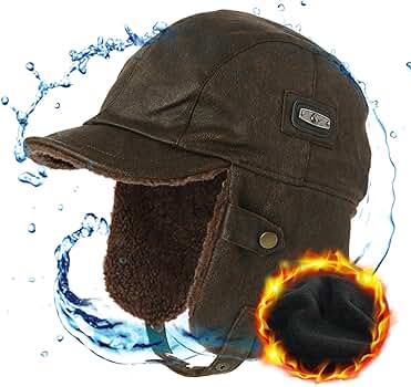 Siggi Unisex Pilot Hat Aviator Cap Leather Adult Brown Mens Women