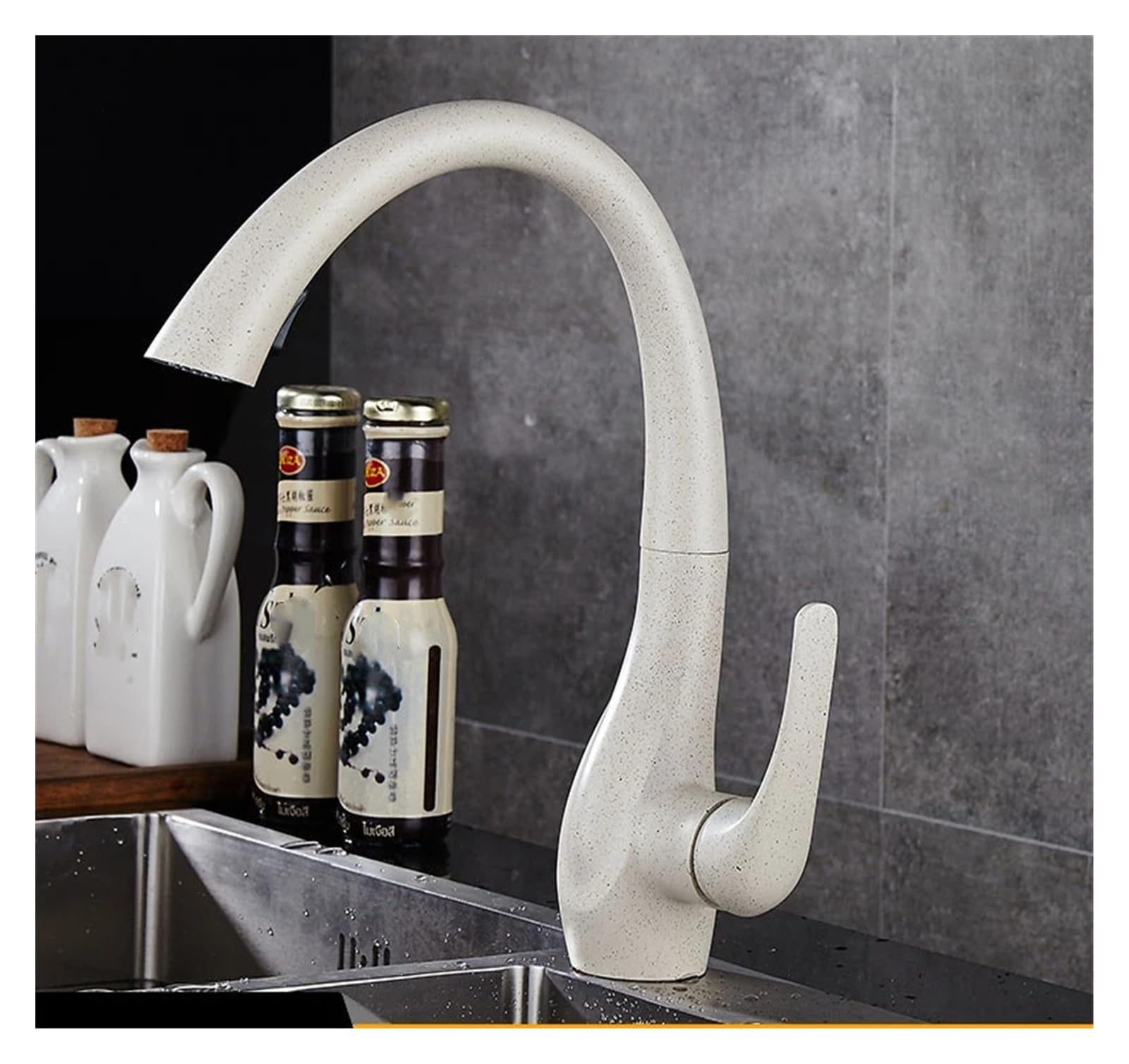 Grifo para Lavabo de baño, Grifo de Cocina extraíble Monomando Plateado, Mezclador Monomando con rotación de 360 Grados, Grifo Mezclador para Lavabo Negro (Grifo Plateado)