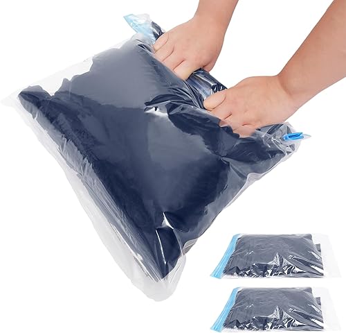 10 bolsas de compresión sin necesidad de vacío, 3 tamaños, bolsas de vacío de viaje para embalaje de equipaje, bolsa enrollable para ahorro de