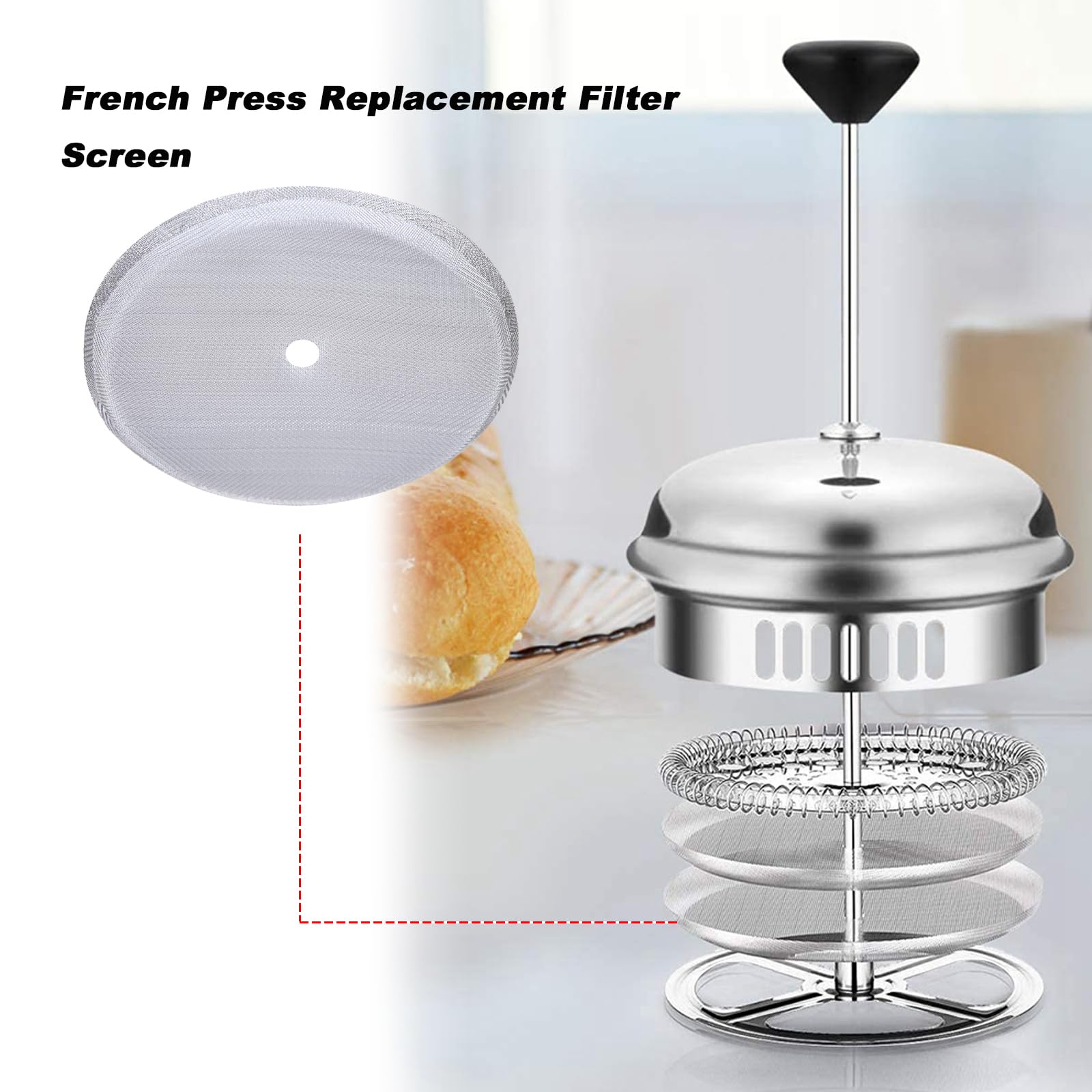 French Press Filters - 5 Pack Replacement -6