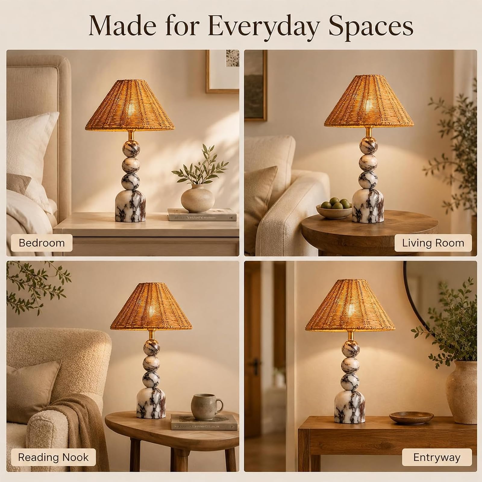 Lampada da Tavolo in Marmo, Dimmerabile a 3 Vie/Luce Decorativa