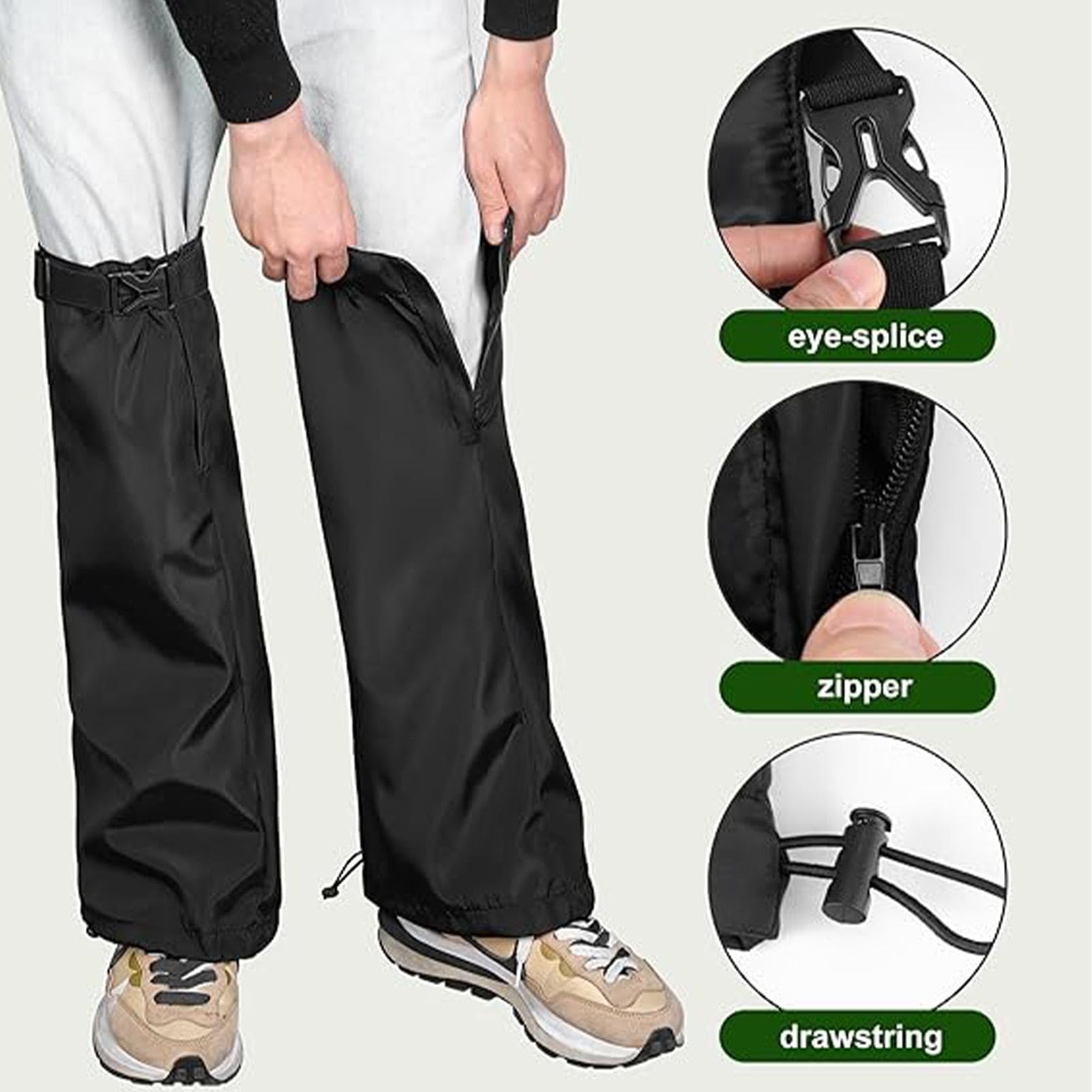 Stuptuty na Buty Trekkingowe 53 cm wodoodporne regulowane ochraniacze nóg | Ochraniacze śnieżne do jazdy motocyklem koszenia wspinaczki wędkarstwa biegania przycinania prac ogrodowych