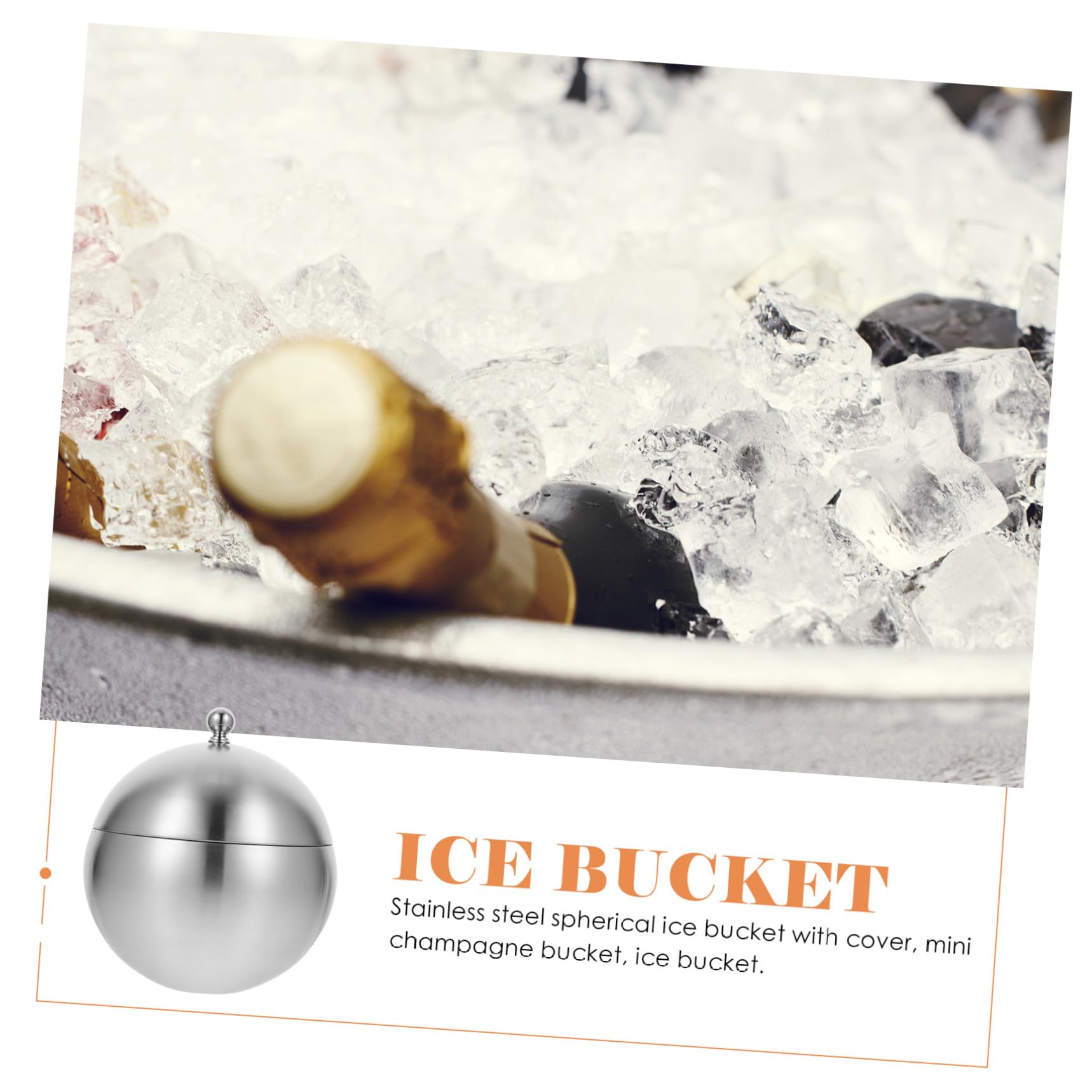 Edelstahl Eiswürfelbehälter Kugelförmig mit Deckel