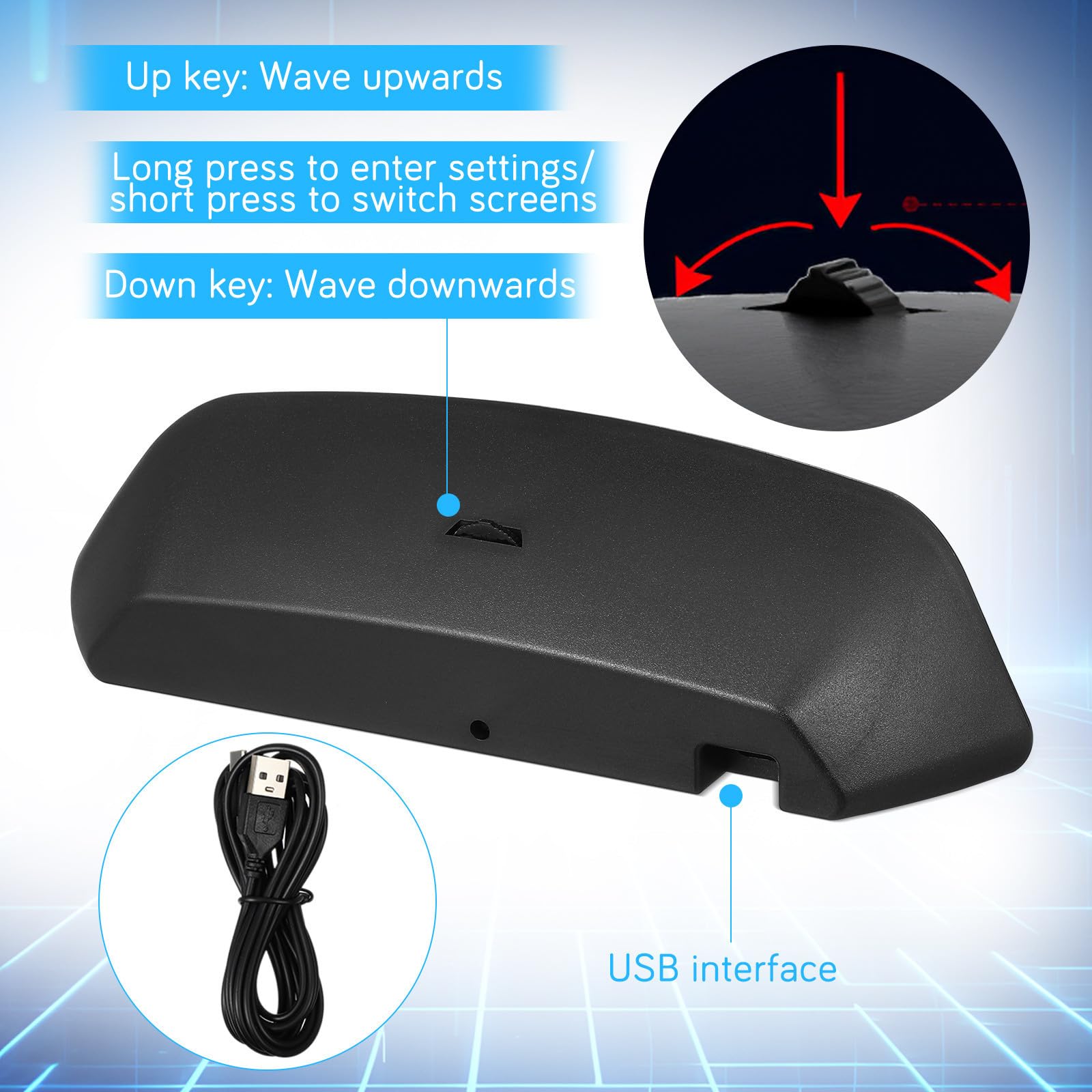 Display Head-up Digitale per Auto con Tachimetro Gps, Allarme Superamento Velocità e Contachilometri Integrato, Materiale Abs e Pc, la Gestione del Veicolo la Guida Sicura