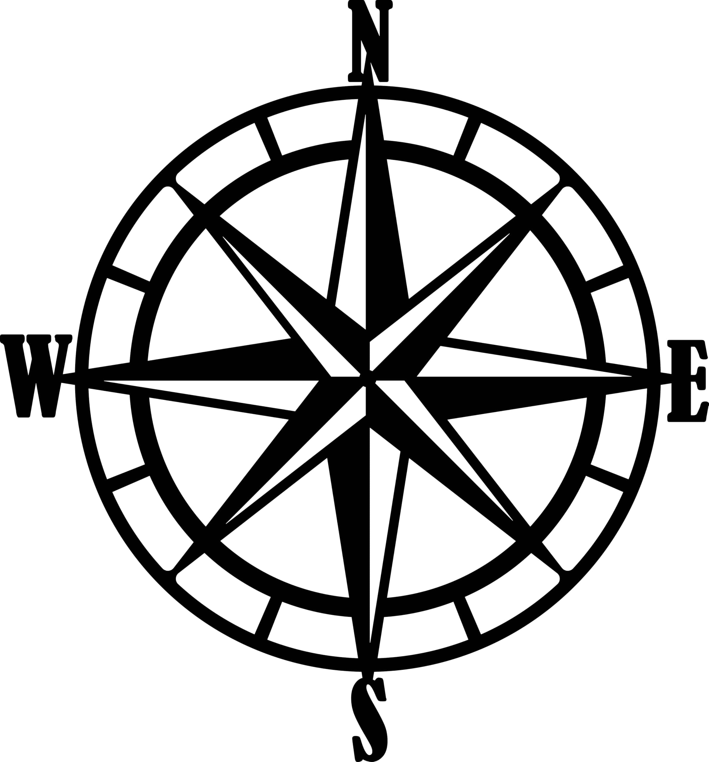 Nautical Compass Rose Metal Wall Art