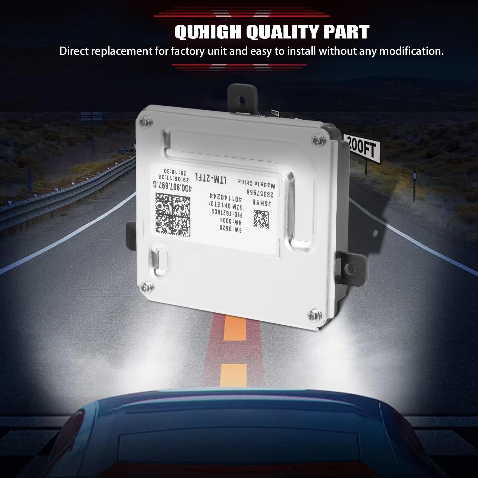 Módulo de Control de Faros Compatible con VW para Amarok para Caddy | Para Golf Unidad Control Luz Diurna Módulo Alimentación Faros 4G0907697G LTM-2TFL