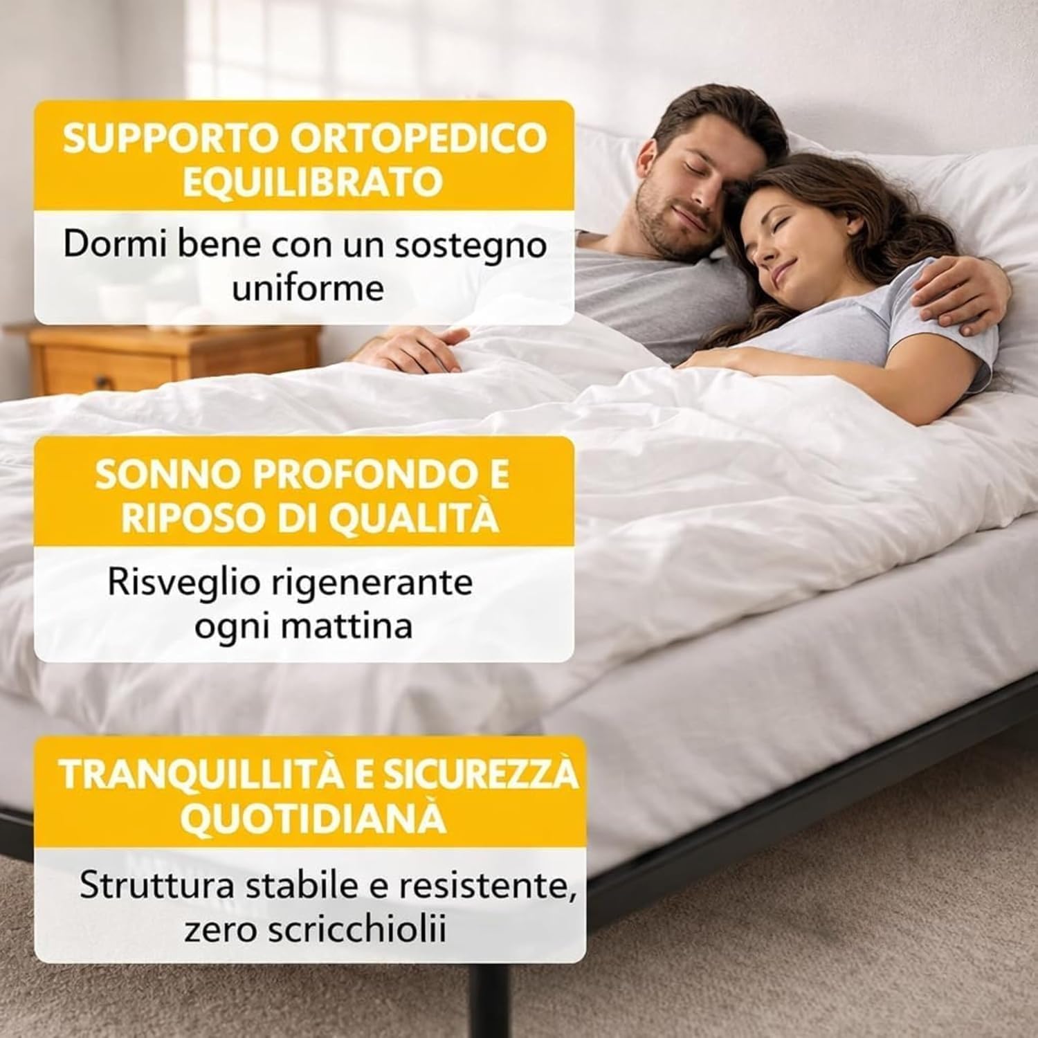 Rete Una Piazza e Mezza 120x190 Ortopedica - con Piedi Antiscivolo 26cm - Rinforzata, con Telaio in Ferro - Per Tutti i Tipi di Materassi, Supporta Fino a 200kg (1 Piazza e 1/2)