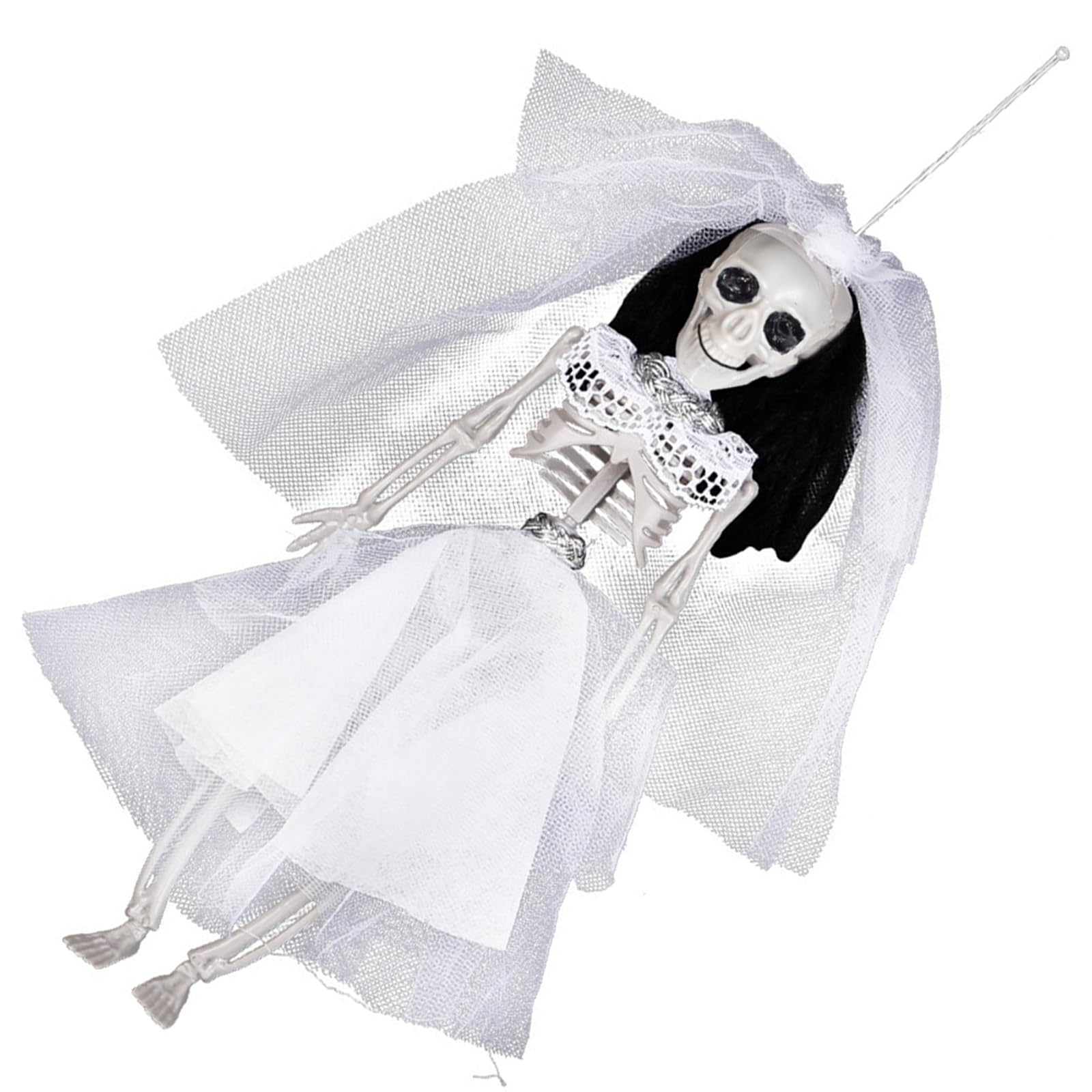 Jazuaiao Realistic Skeleton Bride/Groom Hanging Ornament Halloween Decorations with Adjustable Joints for Home Party Decoration Halloween Skeleton Bride Groom Decorations