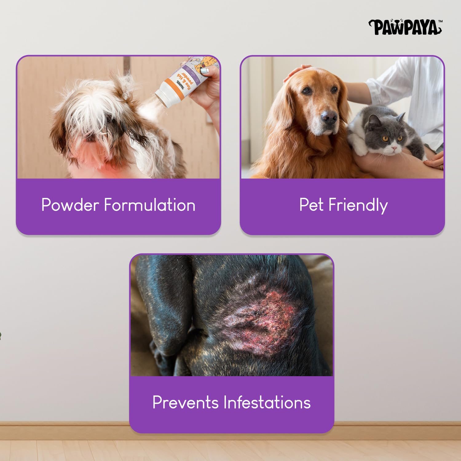 Pawpaya Flea & Tick Control Powder | Neem-Based Protection for Dogs & Cats | Reduces Itching & Skin Irritation | Safe, Non-Toxic | 100g 4