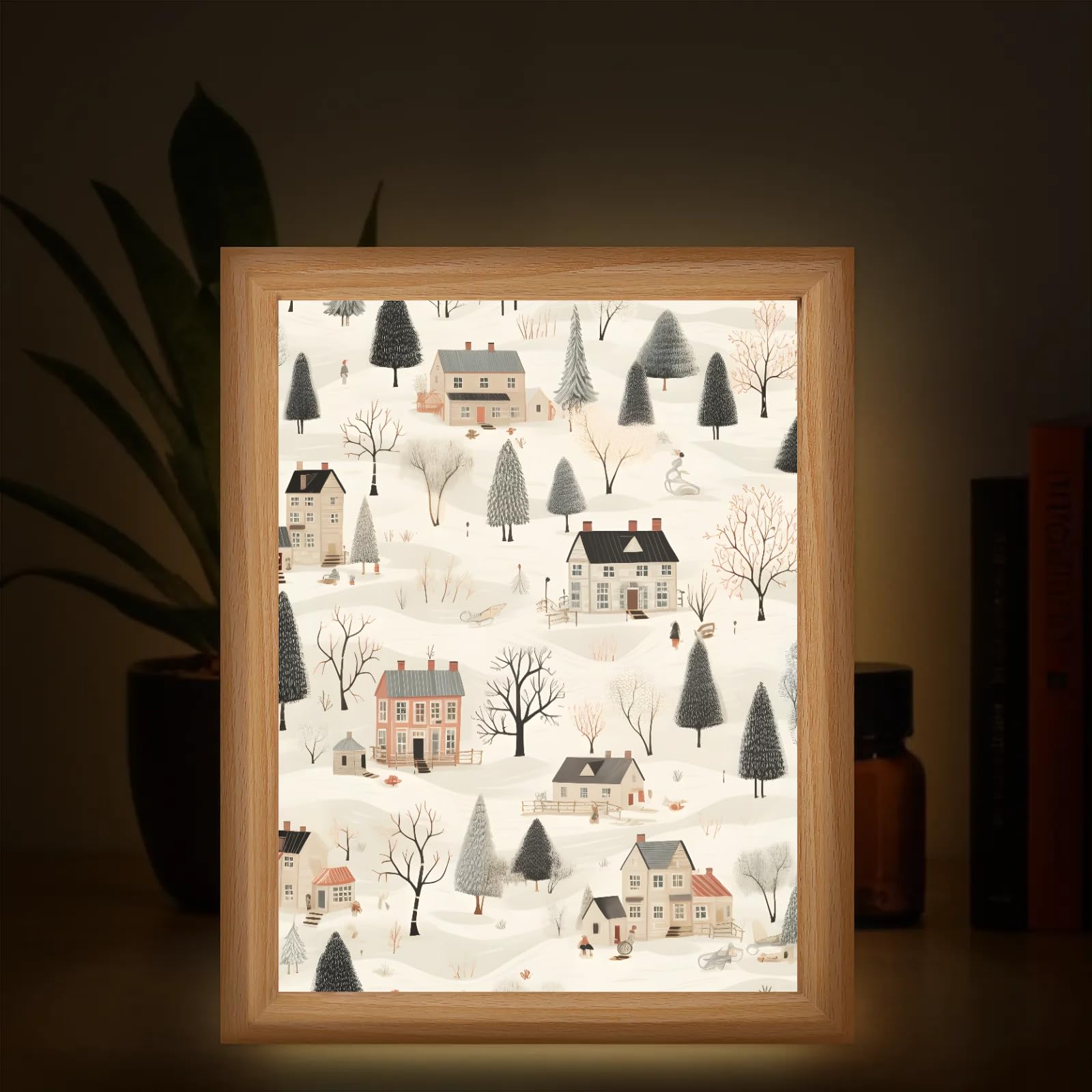 Light Up Painting, Graffiti Forest Wall Art Picture Light Fantastic Forest Light Up Desktop Art Frame, 10 Brightness, USB Powered, 3 Lighting Modes, Anxiety Relief Decor Gift for Bedroom Home
