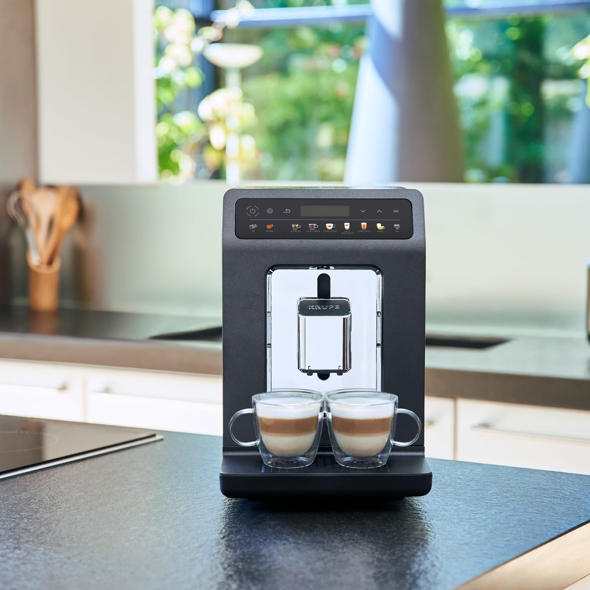 Krups EA895N10 Evidence One - Macchina da caffè automatica, 1450W, Grigio (Meteor Graphit)