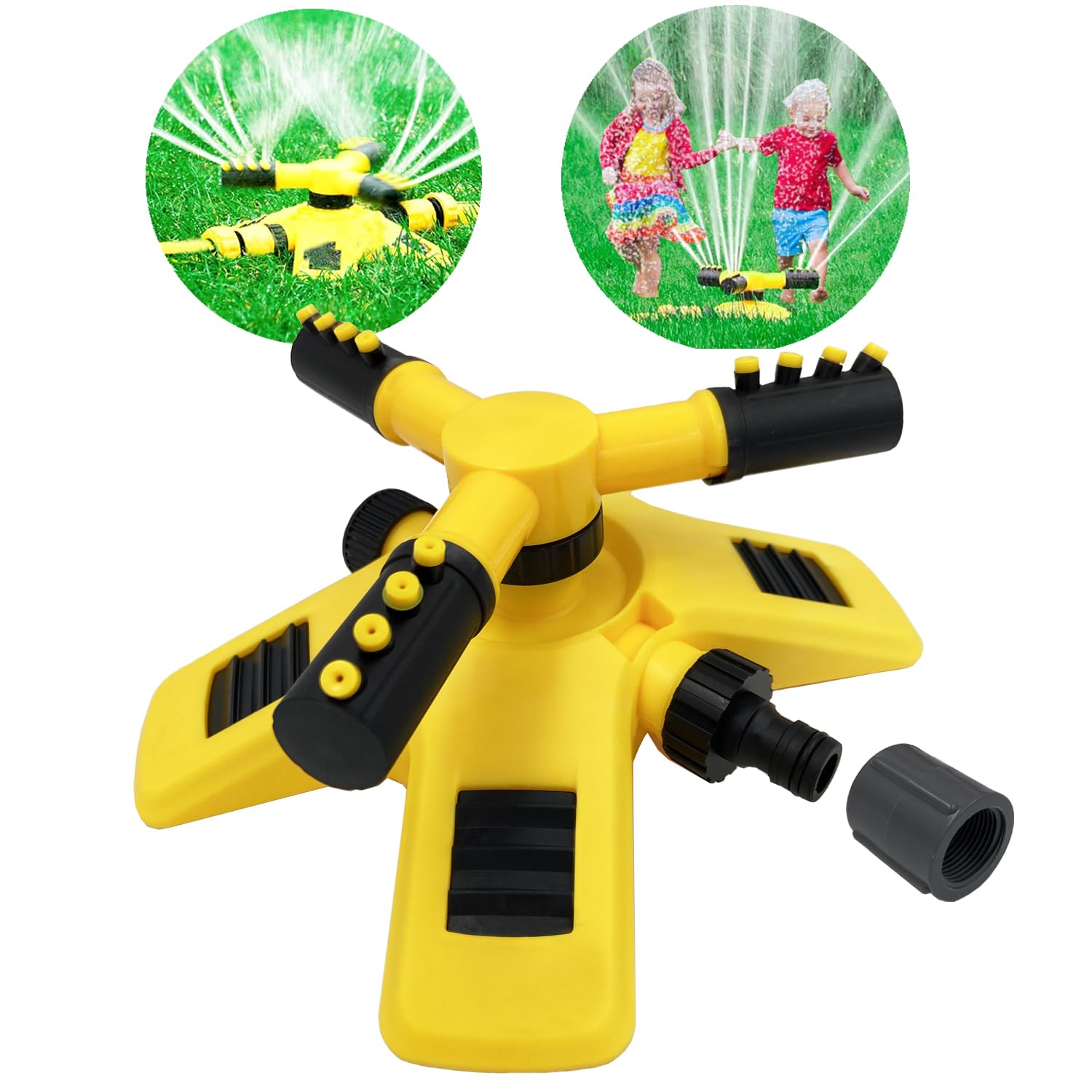 Water Sprinkler for Kids and Toddlers,Summer Yard Outdoor Water Play Toys with Rotating Spray Nozzles,Outside Splashing Lawn Game for Kids Ages 3 4 5 6 7 8 Boys Girls Pets,Attaches to Garden Hose