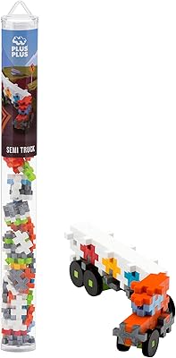 PLUS PLUS - Truck - 70 Piece Tube, Construction Building Stem / Steam Toy, Interlocking Mini Puzzle Blocks for Kids