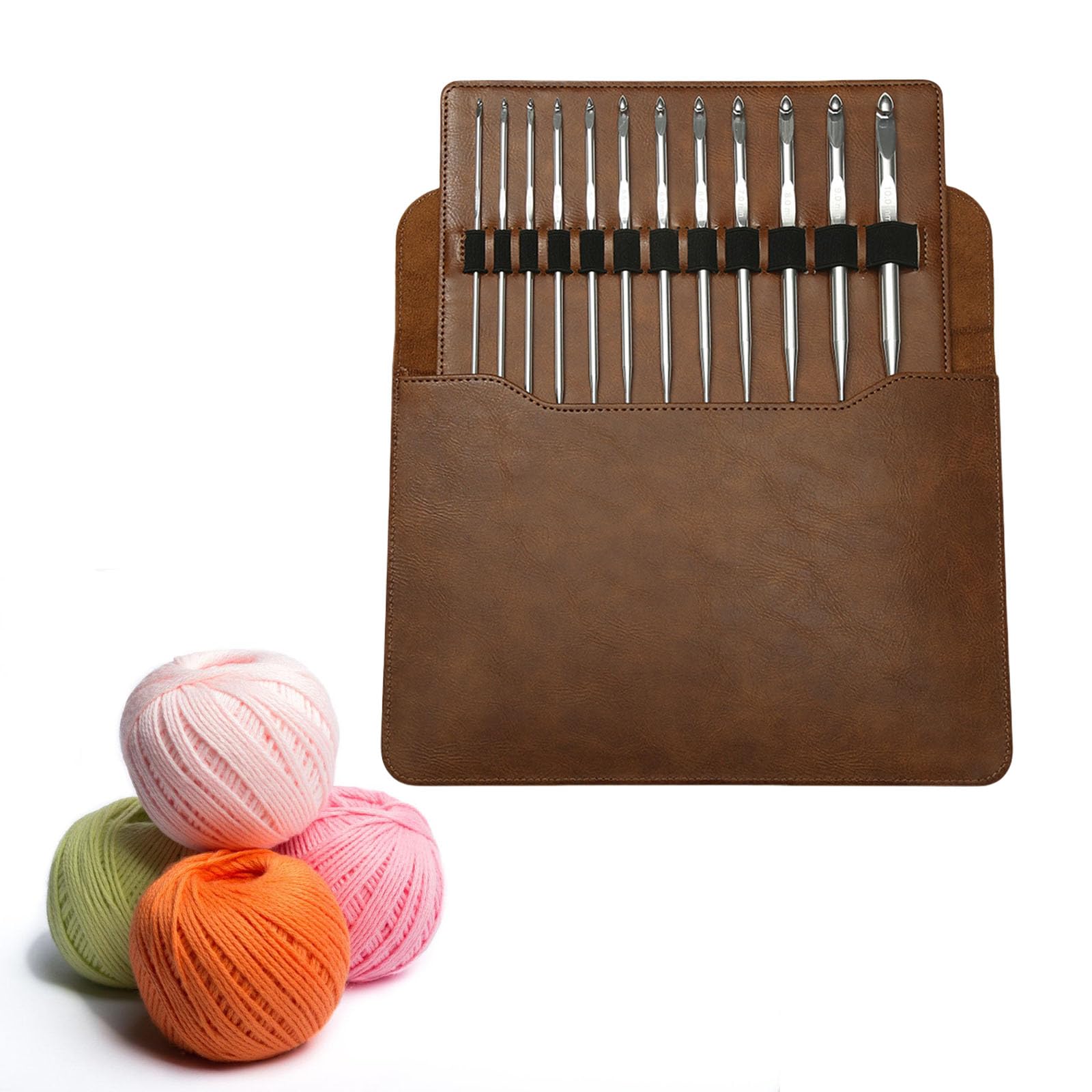 HUANGTNG Interchangeable Circular Knitting Needle Tunisian Crochet Hook Set 3mm-10mm Carpet Crochet Hook Set with Storage Bag