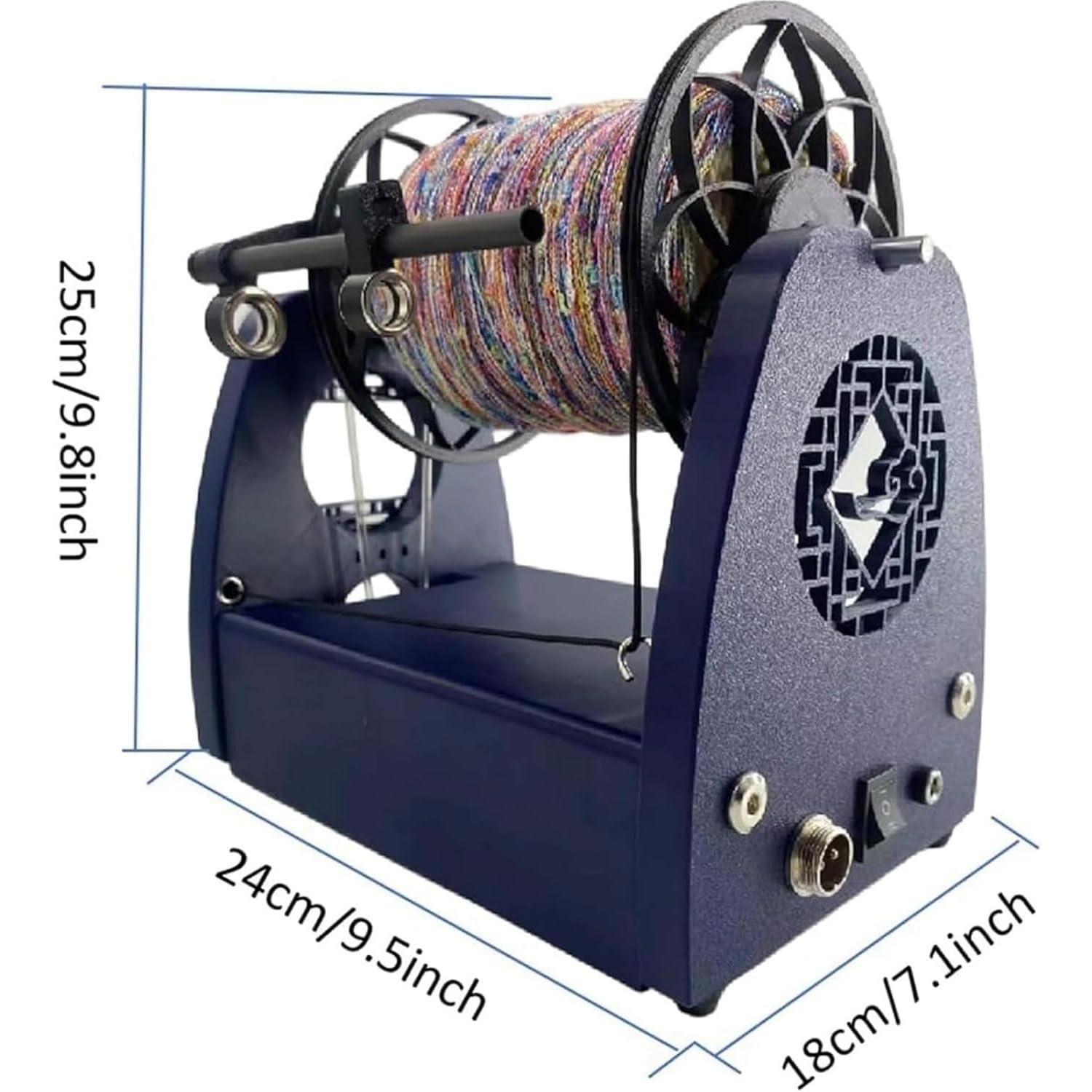 Filatore elettrico per filati, avvolgitore automatico con pedale e 3 bobine, ruota di filatura di lana, capacità 226,8 g, apertura 12 mm, velocità regolabile per torcere le fibre