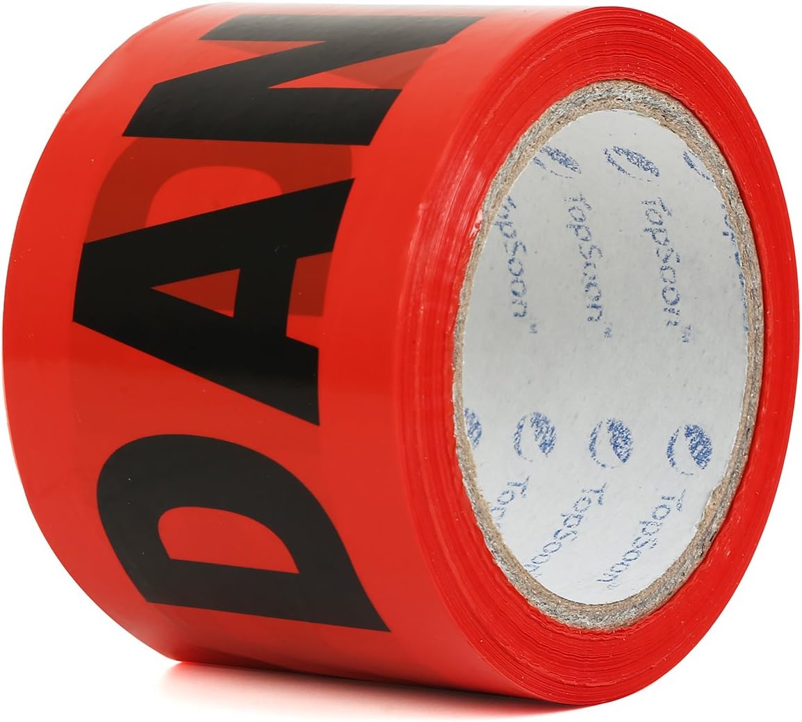 TopSoon Red Danger Tape Caution Tape Barrier Tape Safety Warning Tape
