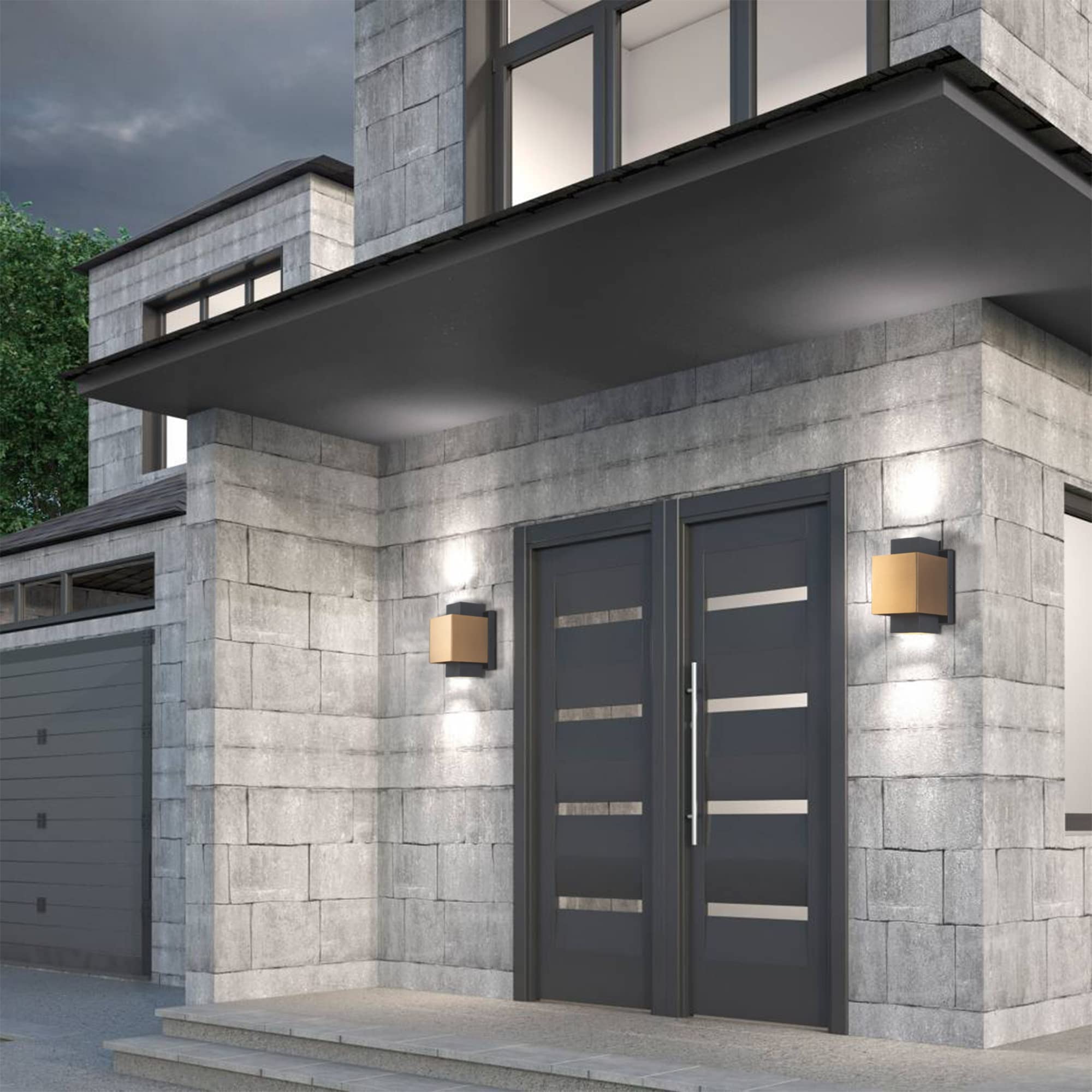 Gold Led Outdoor Lights Fixture, Modern Wall Sconce Indoor, Waterproof