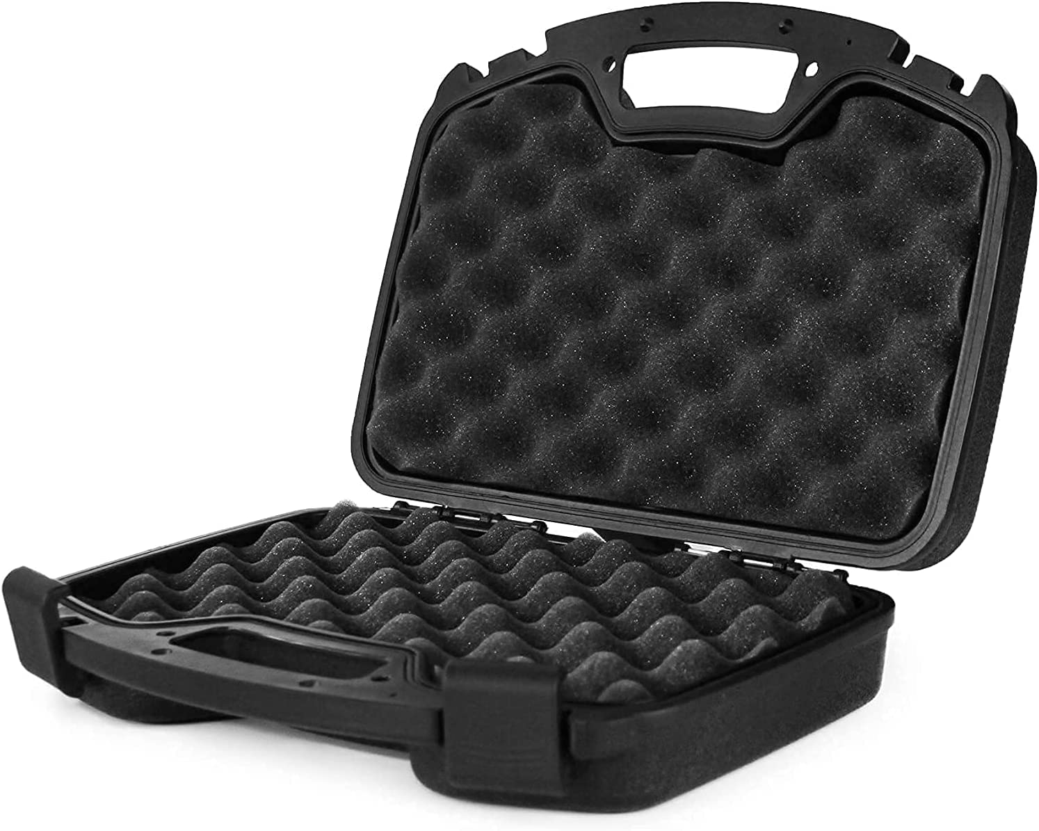 VicBre Hard Pistol Case with Foam,Lockable Waterproof Portable 2 Handguns Magazine Storage Box for Outdoor Shooting Hunting Range