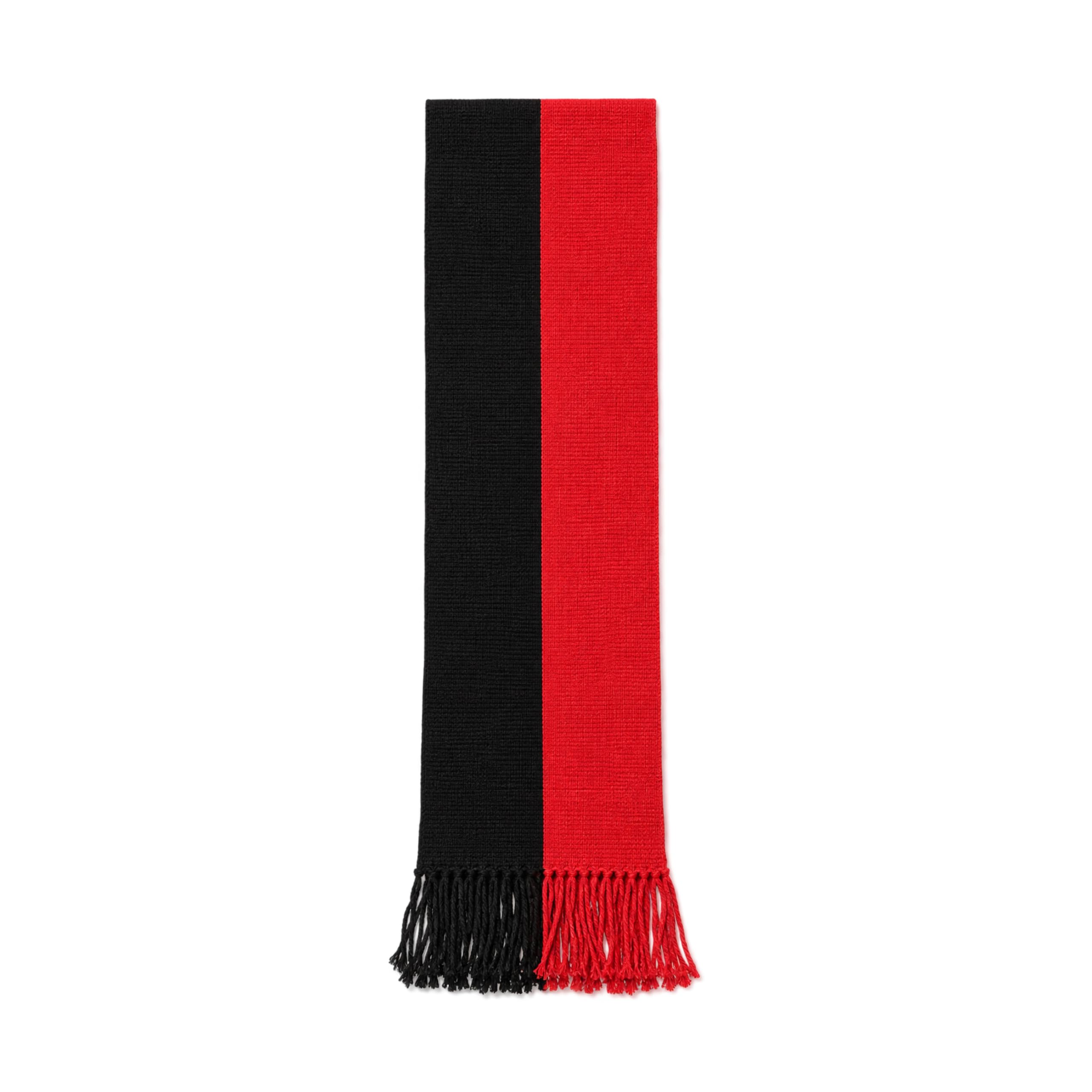 trume dmk muffler black & red wool blend scarf 134 x 12.5 cm