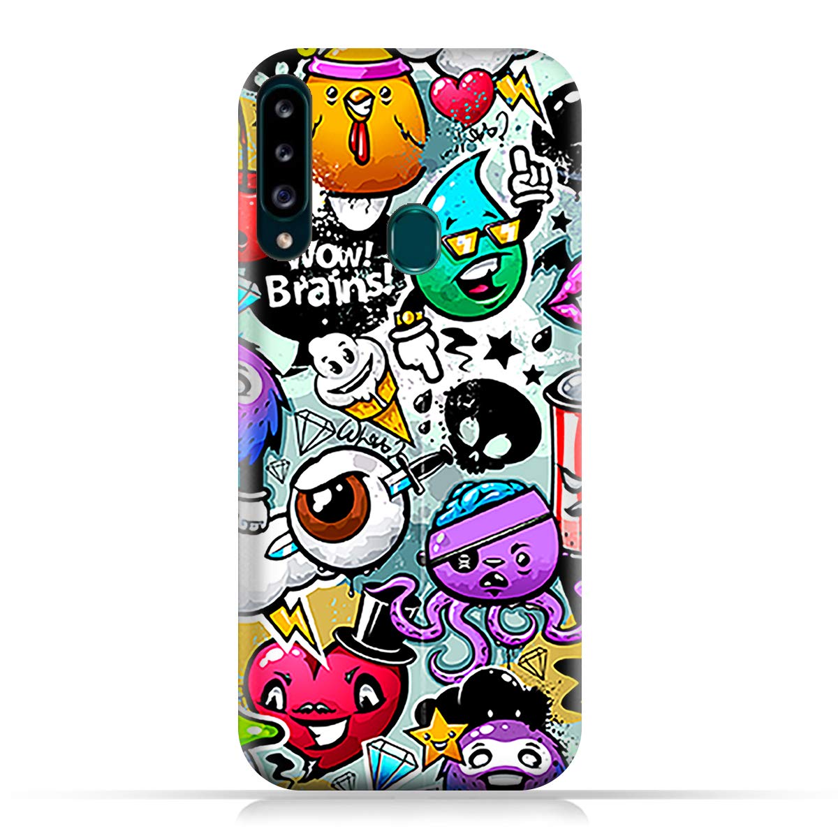 AMCDesign Samsung Galaxy A20s TPU Silicone Case with Abstract Swirled Stripes Pattern