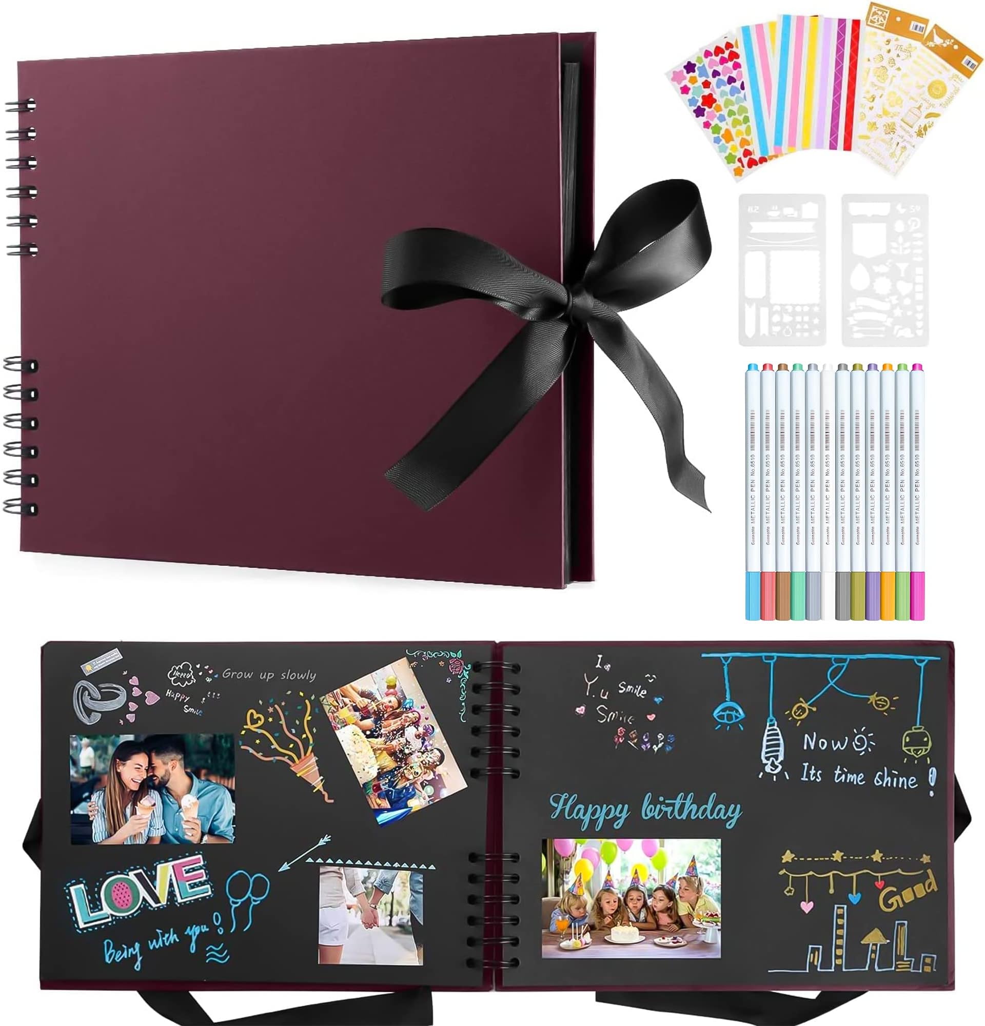 ZEEYUAN Scrapbooking Album DIY Album Photo Scrapbooking 80 Pages avec 120 Photos de Mariage