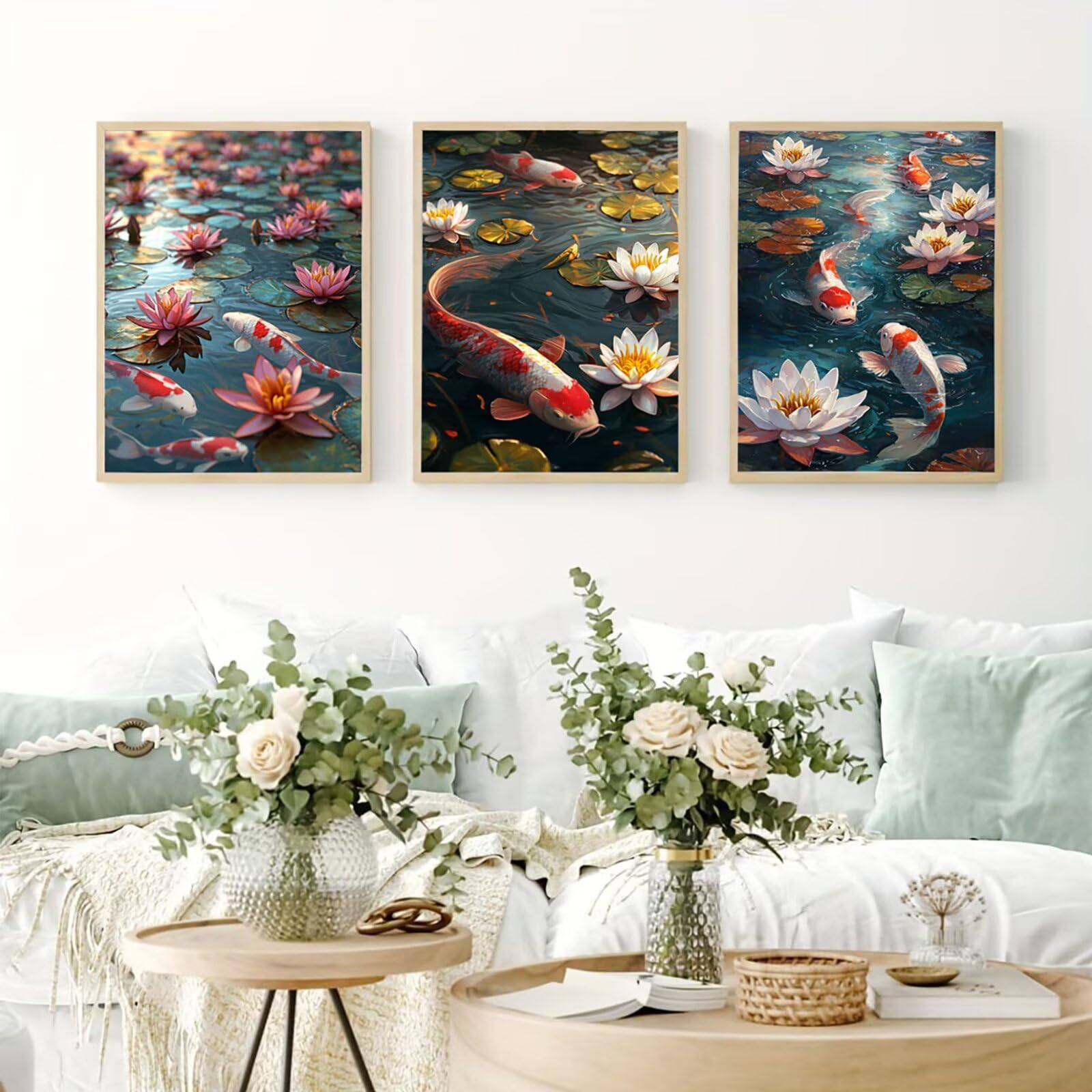 Cnyaunfi 3 Pezzi Animali Pittura Diamante Fai-Da-Te 5D Blu Diamond Painting Kit Completo per Hobby Creativi Adulti, Pittura Diamante Artigianale Per La Decorazione Della Parete Di Casa 50x70cm YF-3473
