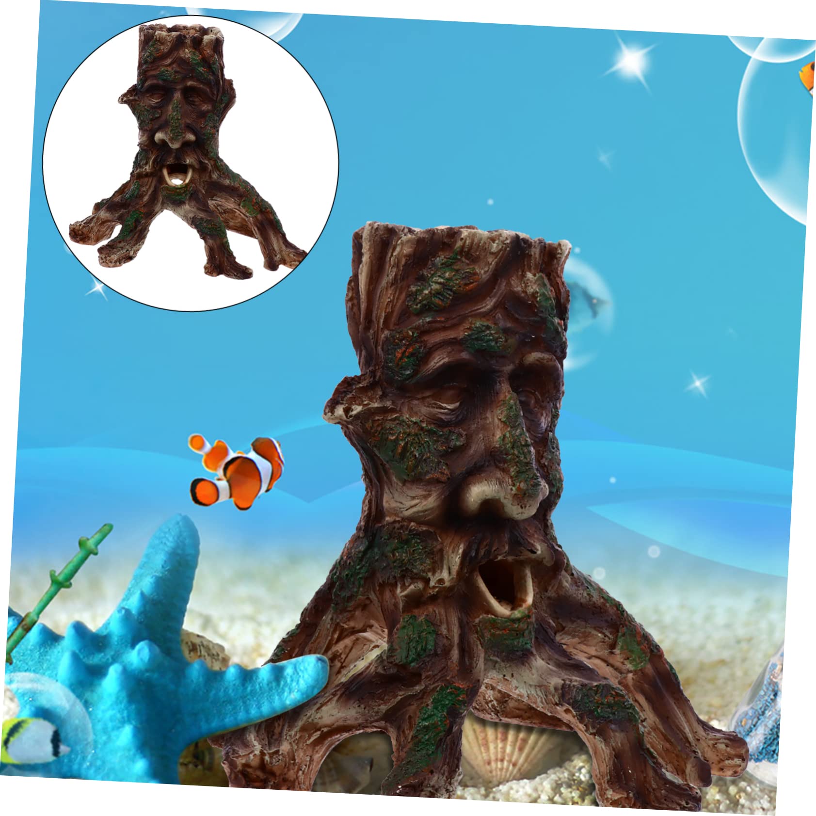 Happyyami Ornements pour Aquarium Flotté Décorations Habitat de Poisson Ornements Forme de Visage pour Aquariums Eau Douce