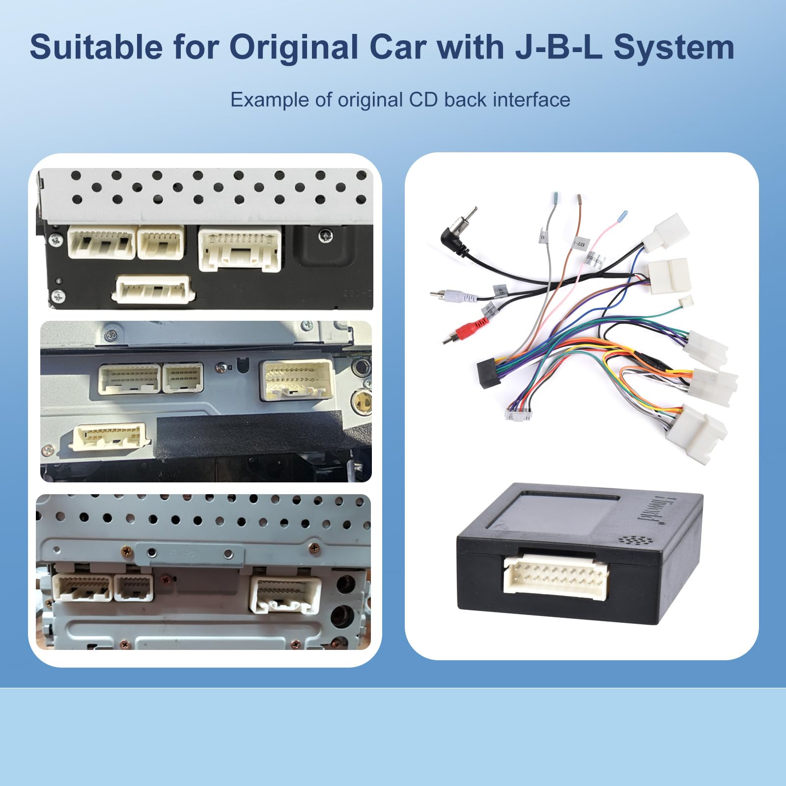 Kabelbaum für Toyota J-B-L Stereo Radio, 16-poliger Kabelbaum mit Canbus, kompatibel mit Camry Corolla RAV4 Lexus Tundra 4Runner Highlander Vios Yaris Sienna Hilux Prado Fortuner, Netzkabel/Box