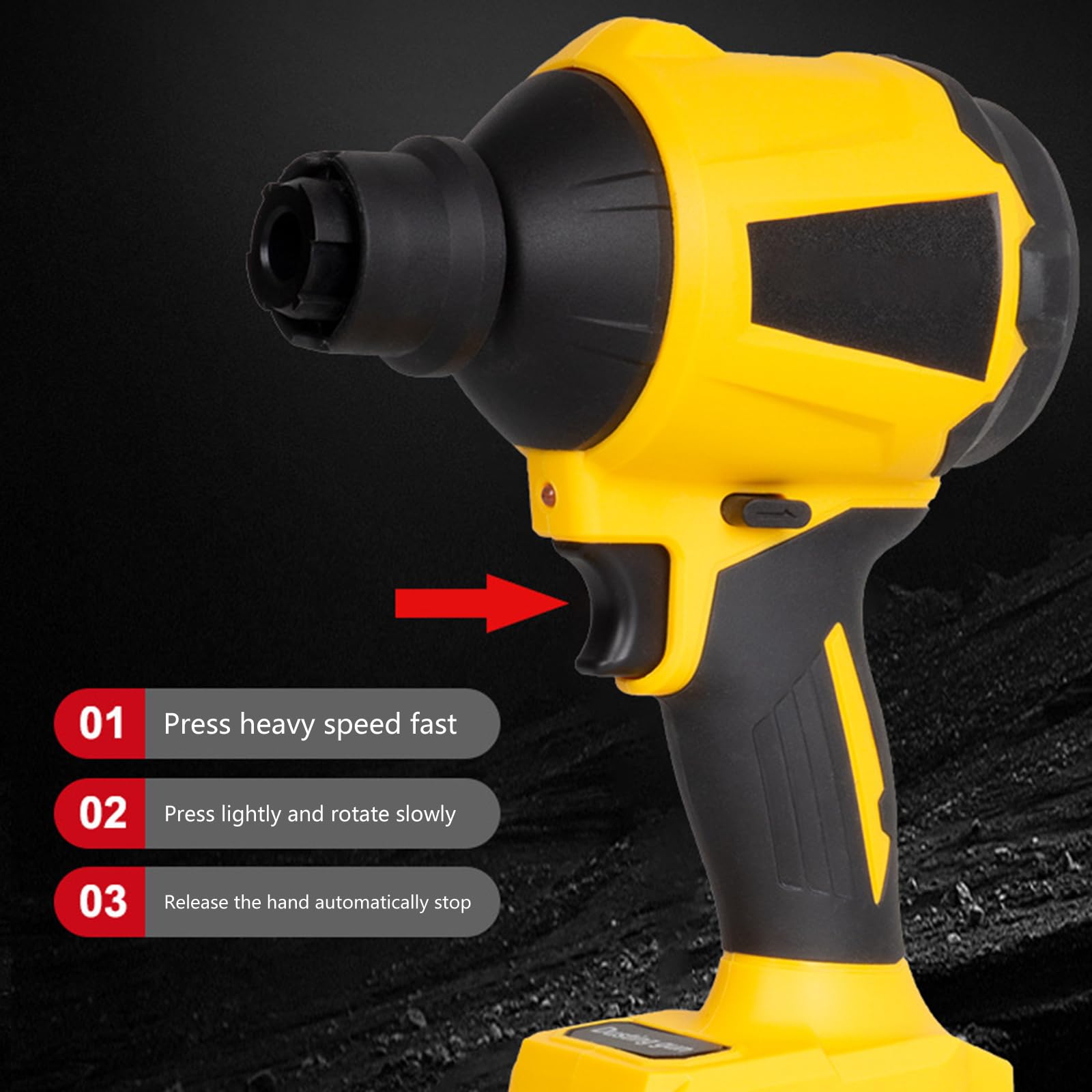 Soplador de polvo inalámbrico portátil, herramienta de aire eléctrica de mano, 450W, 21000RPM, con múltiples accesorios, herramienta eléctrica de mano