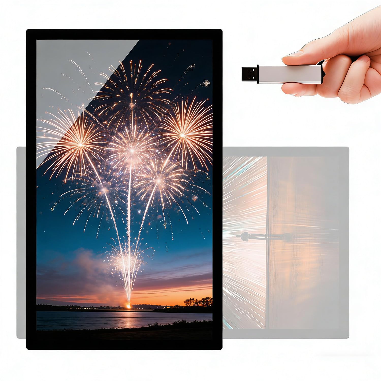 Odtwarzacz Digital Signage z odtwarzaczem multimediów reklamowych, ekranem reklamowym monitora LCD, U-Disk Plug & Play, HDMI/USB/WiFi, przełączaniem krajobrazowym i portretowym, pętlą i automatycznym